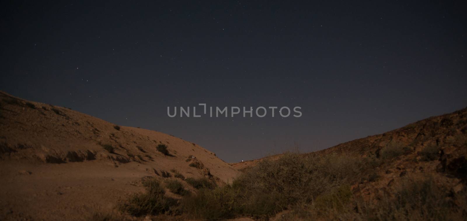 Hiking in night desert by javax