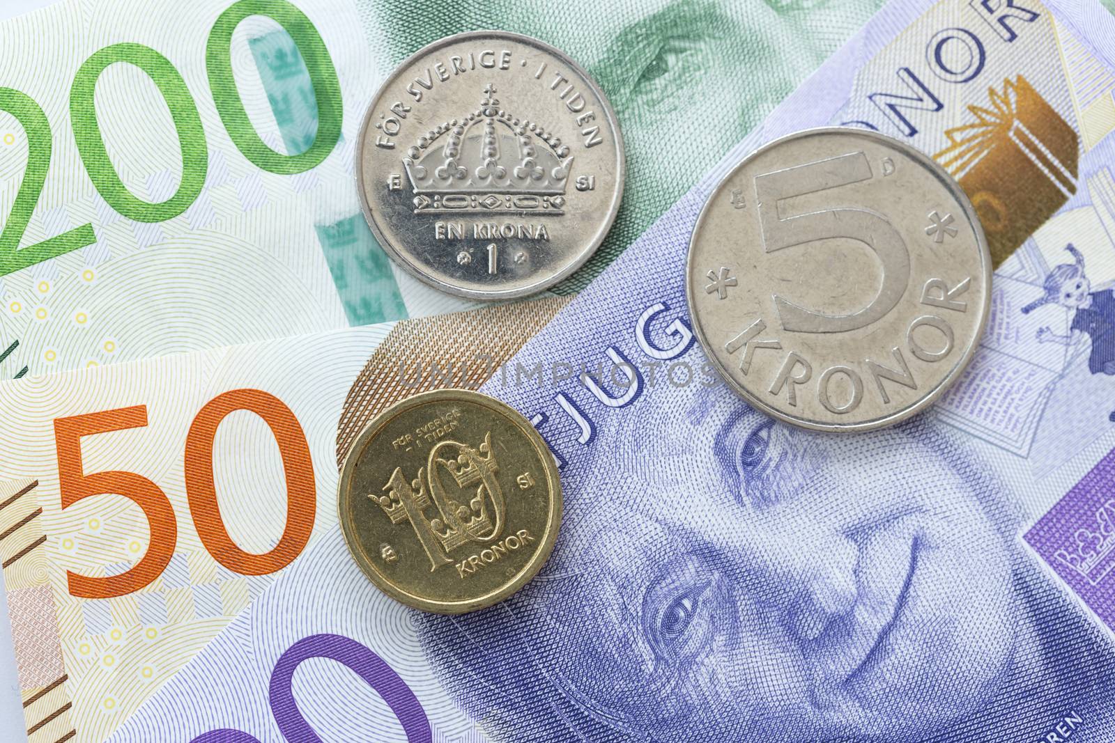 Swedish Currency Close Up. New notes introduecd in 2015.