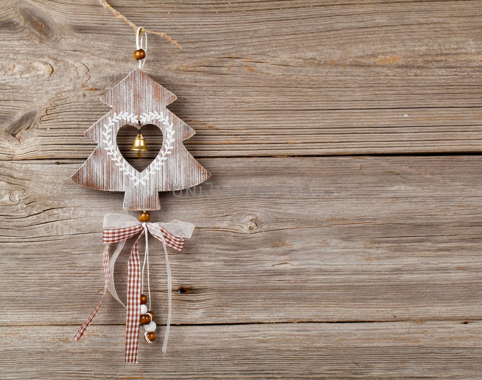 Christmas decoration on wood background, with free space for you by motorolka