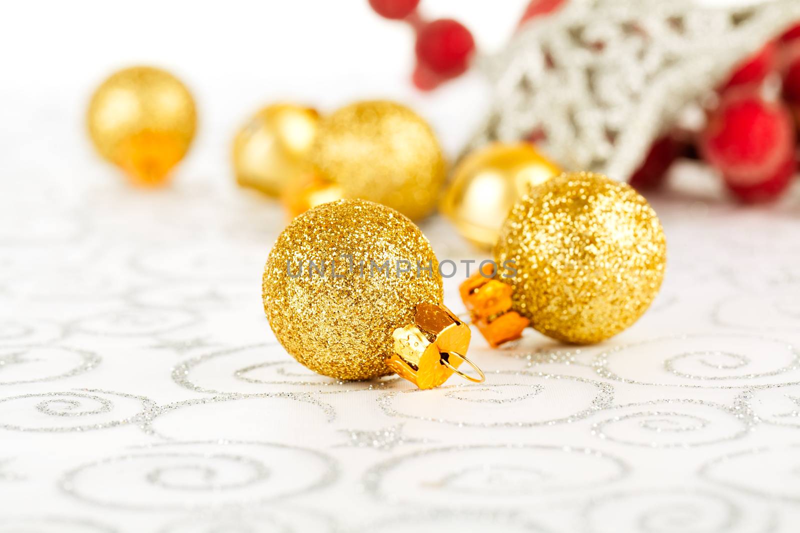 Christmas bauble on abstract background by motorolka