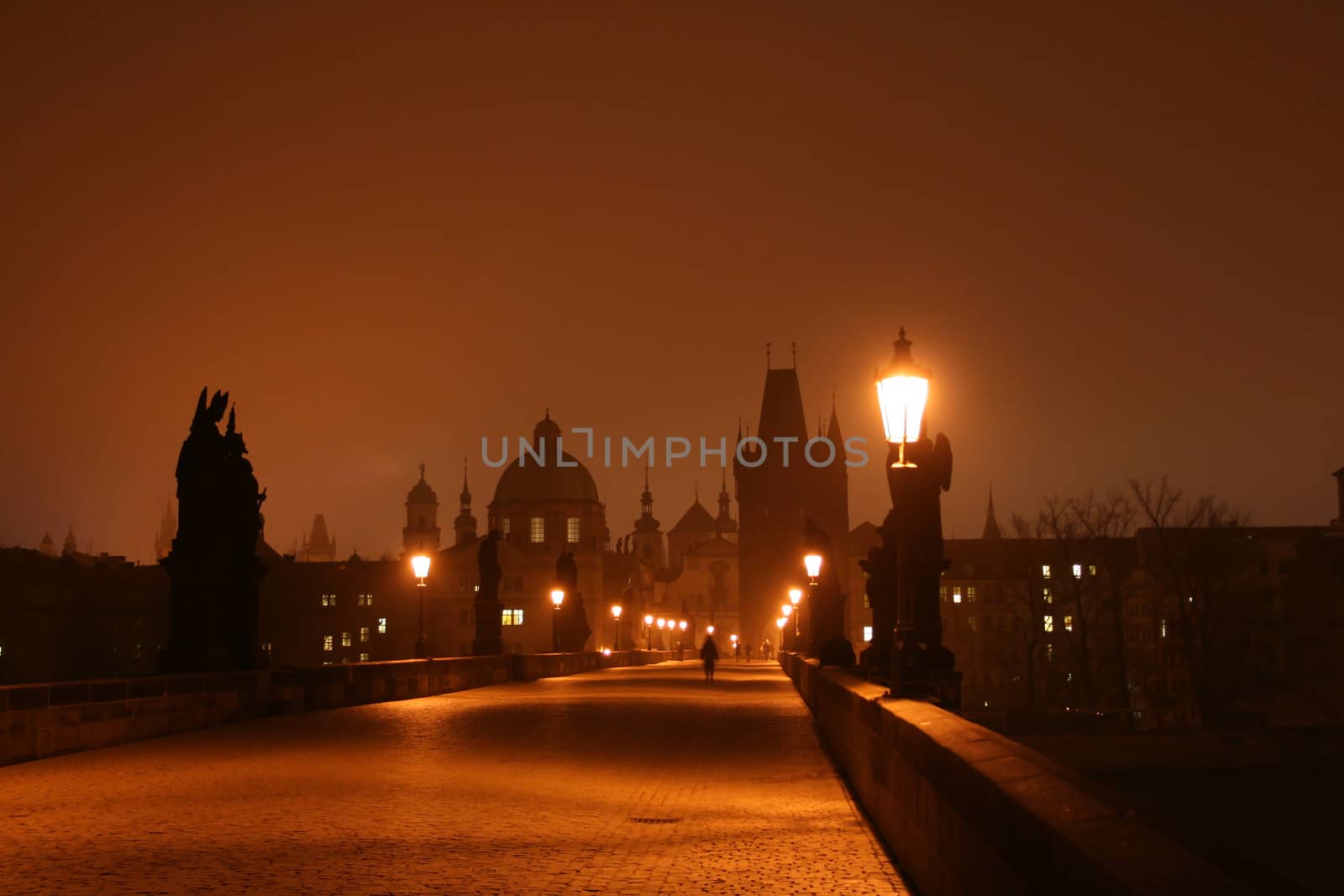 Dawn on Charles Bridge in Prague by Vadimdem
