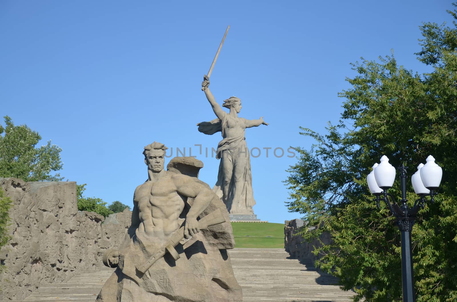Memorial "To a step backwards" on Mamayev Kurgan in the city of Volgograd