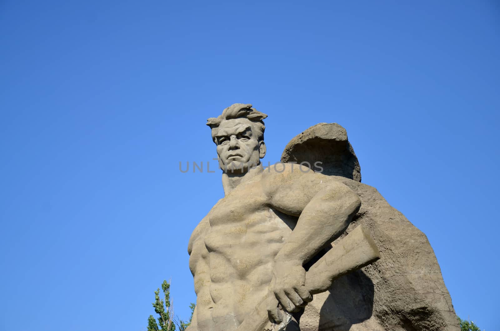 Monument element "To a step backwards" on Mamayev Kurgan in the city of Volgograd