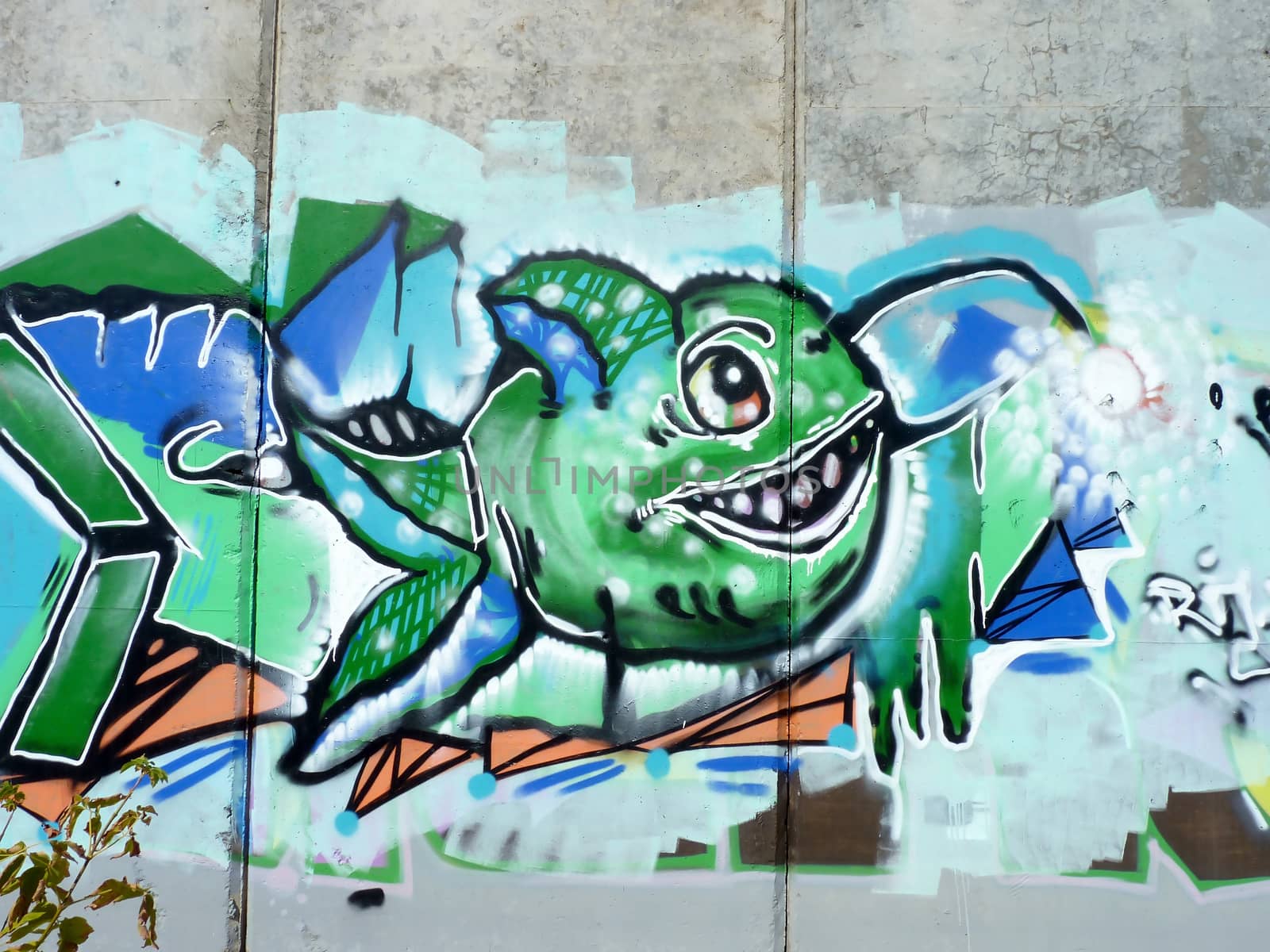 graffiti on embankment walls in the city of Volgograd