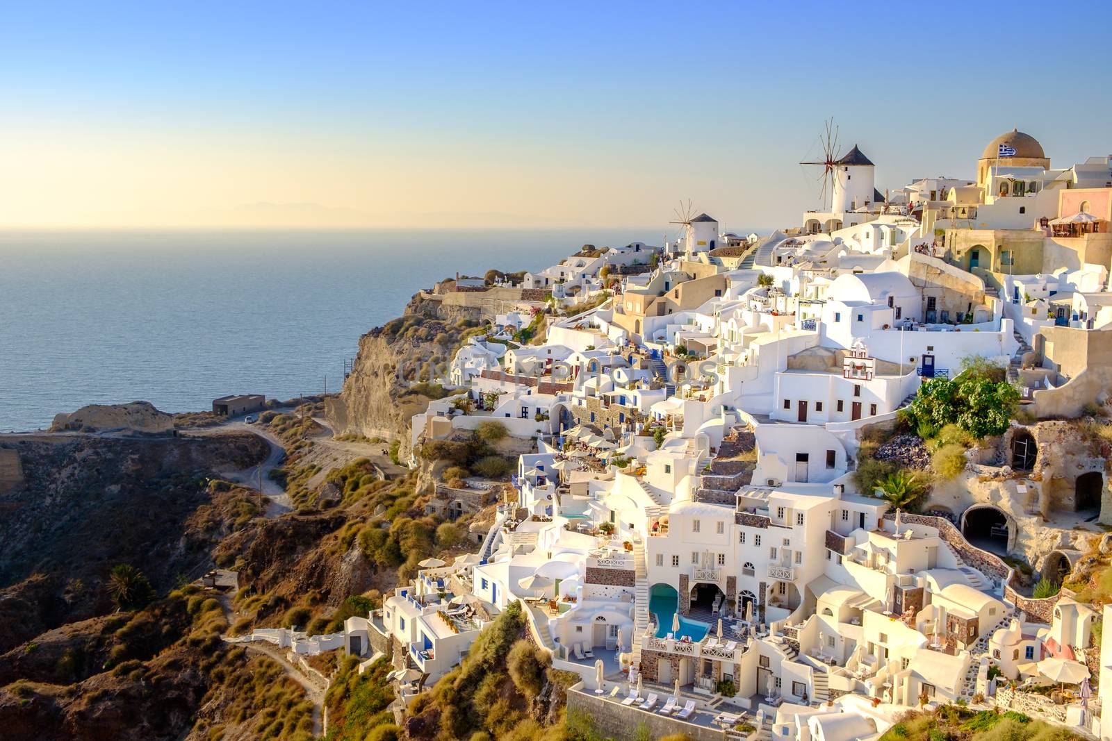 View of beautiful village of Oia, Santorini, Greece by martinm303