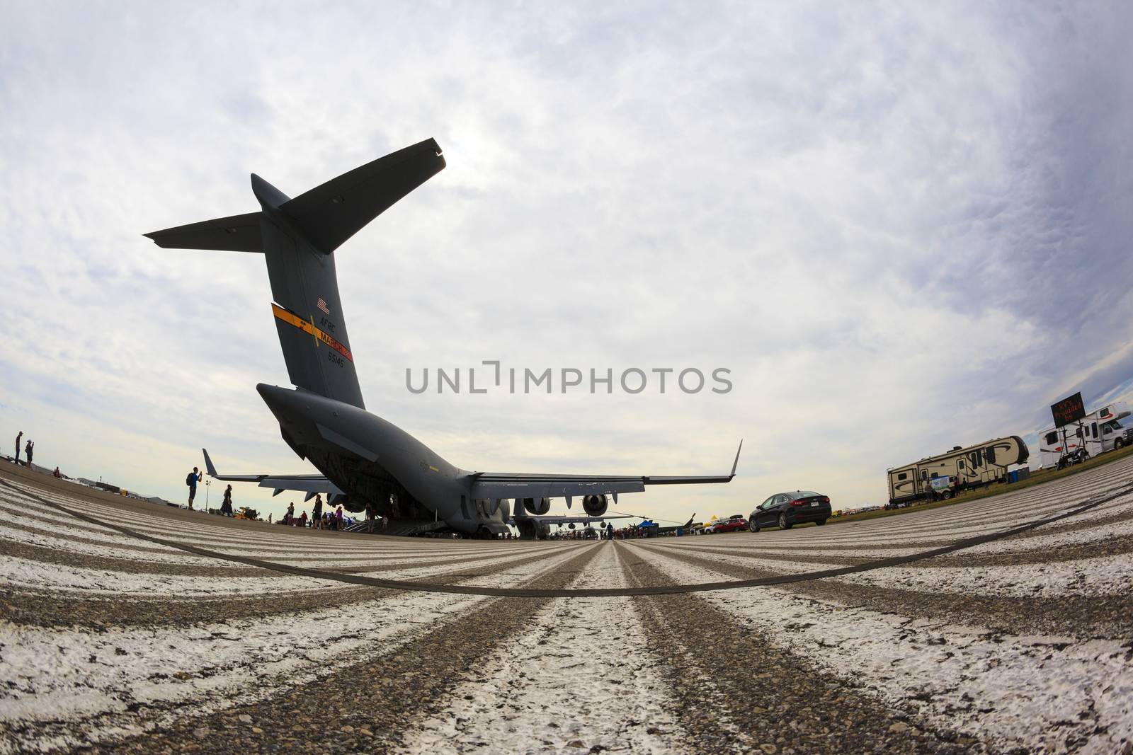 LETHBRIDGE CANADA - JUN 25, 2015: Royal Canadian Air Force CF-18 Hornet tactical fighter aircraft displaying flight agility at the Wing Over Lethbridge  Airshow