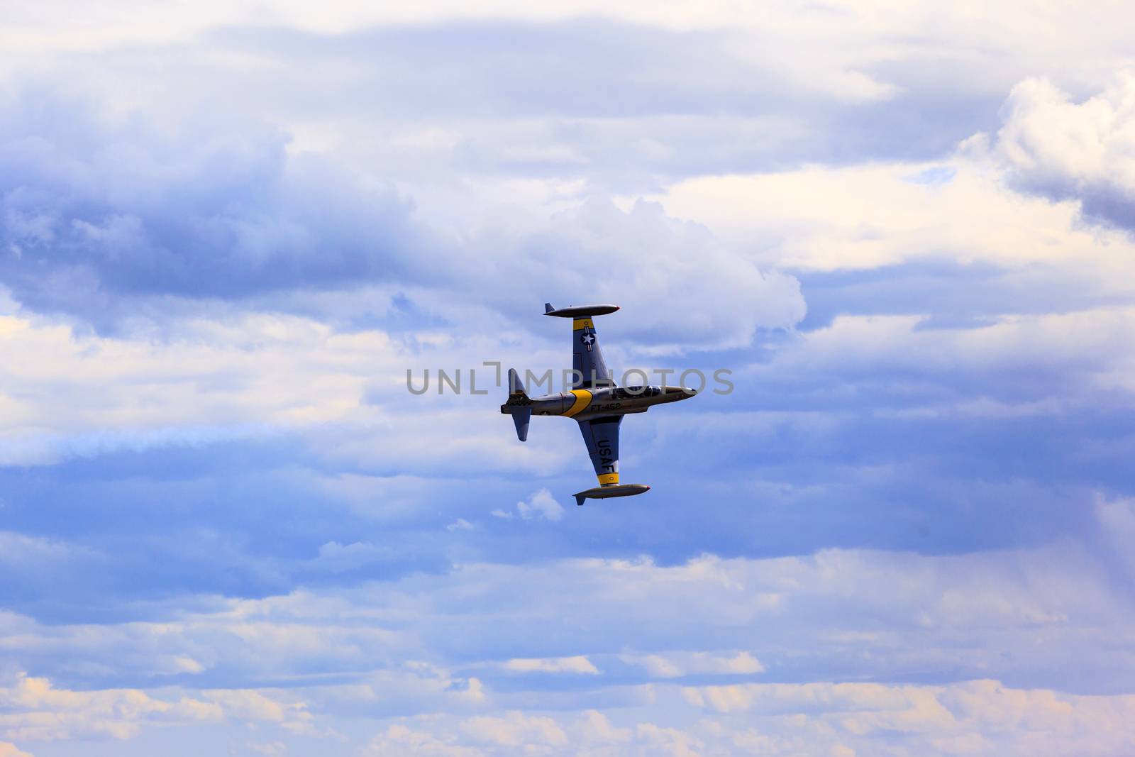 LETHBRIDGE CANADA - JUN 25, 2015: Royal Canadian Air Force CF-18 Hornet tactical fighter aircraft displaying flight agility at the Wing Over Lethbridge  Airshow