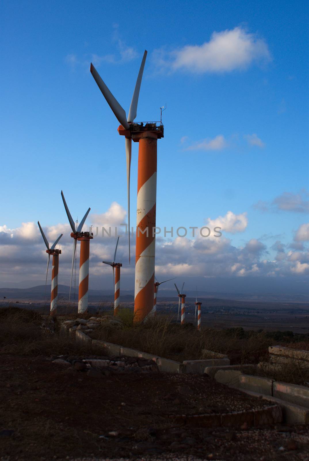 green energy - wind turbine in golan heights