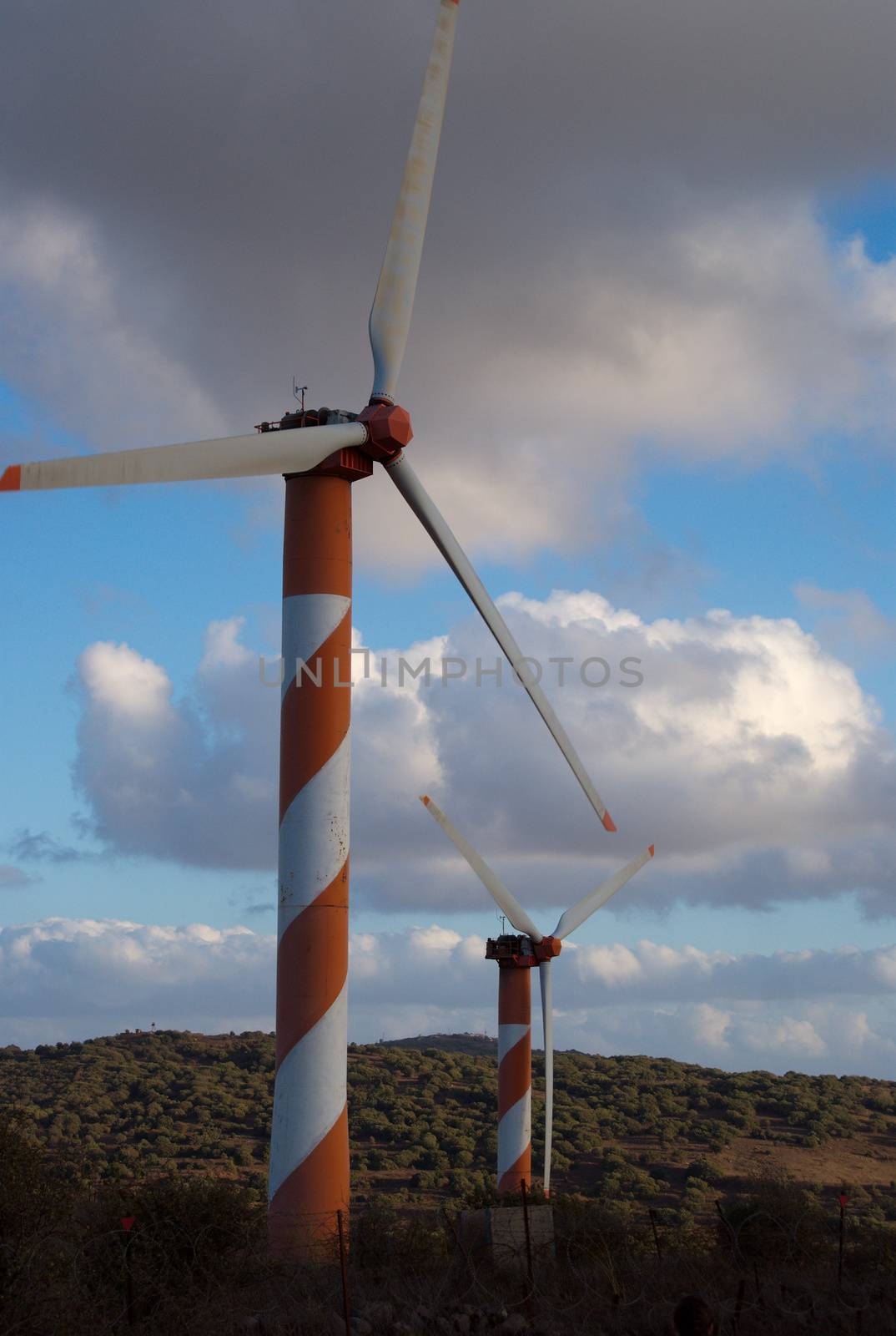 green energy - wind turbine in golan heights