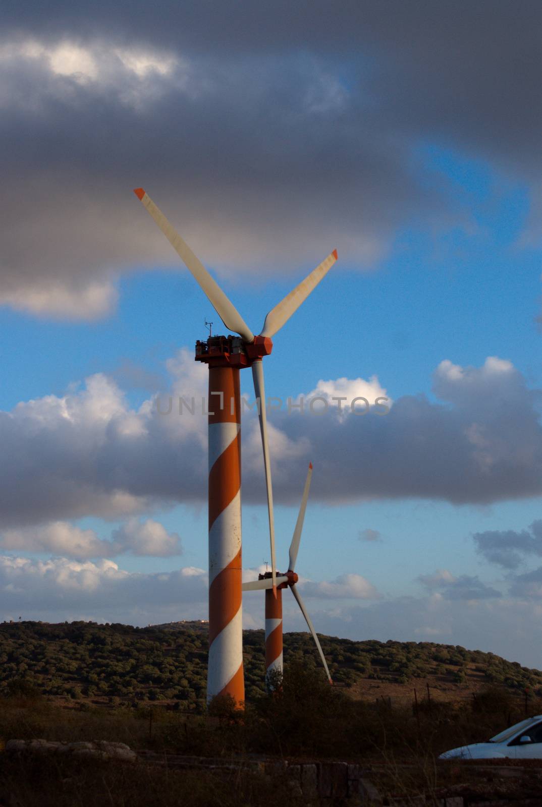 green energy - wind turbine in golan heights