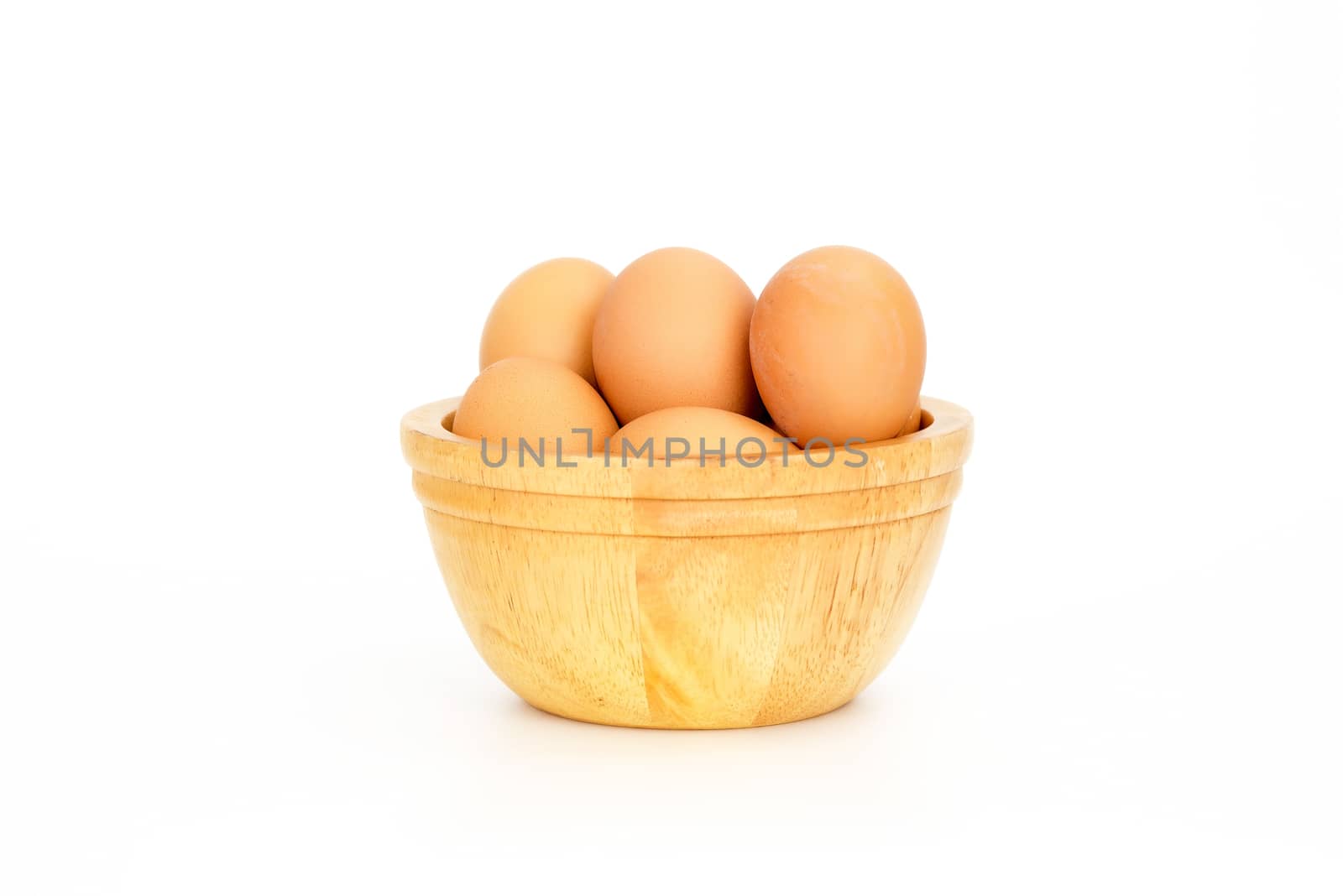 Egg, Chicken Eggs in  a bowl isolate on white by Yuri2012