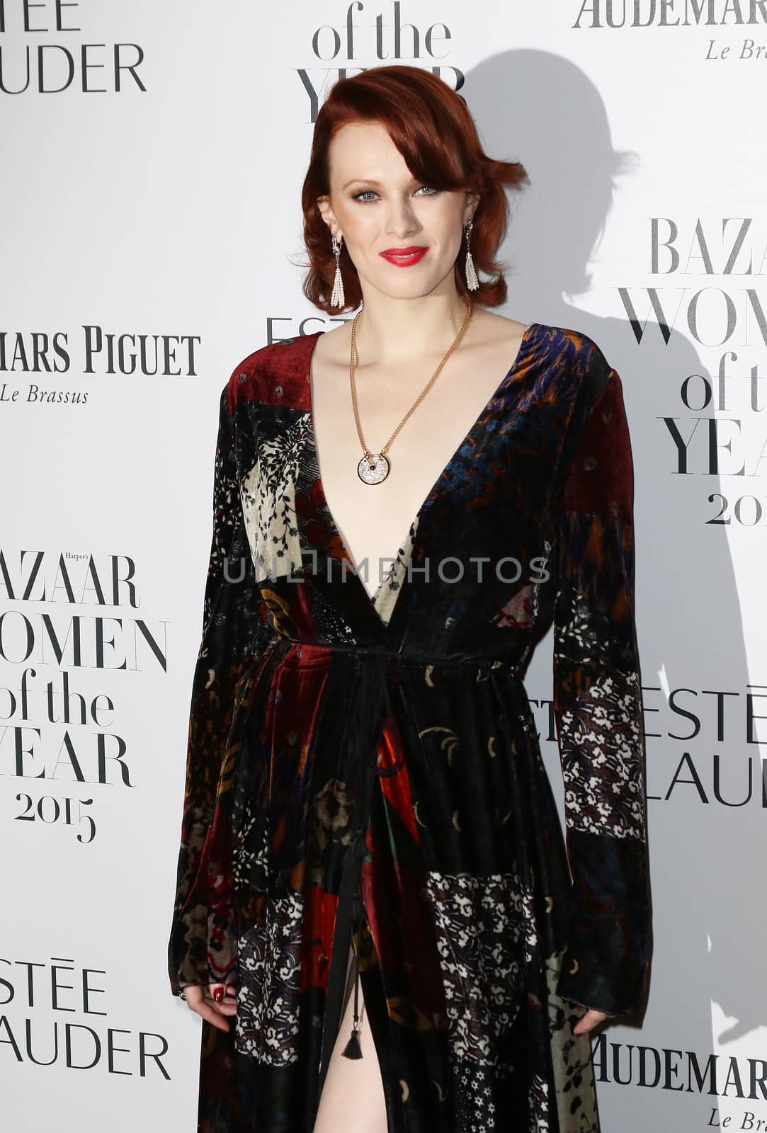 UNITED KINGDOM, London: Karen Elson poses during the Harper's Bazaar Women of the Year Awards at Claridge's, in London, on November 3, 2015.