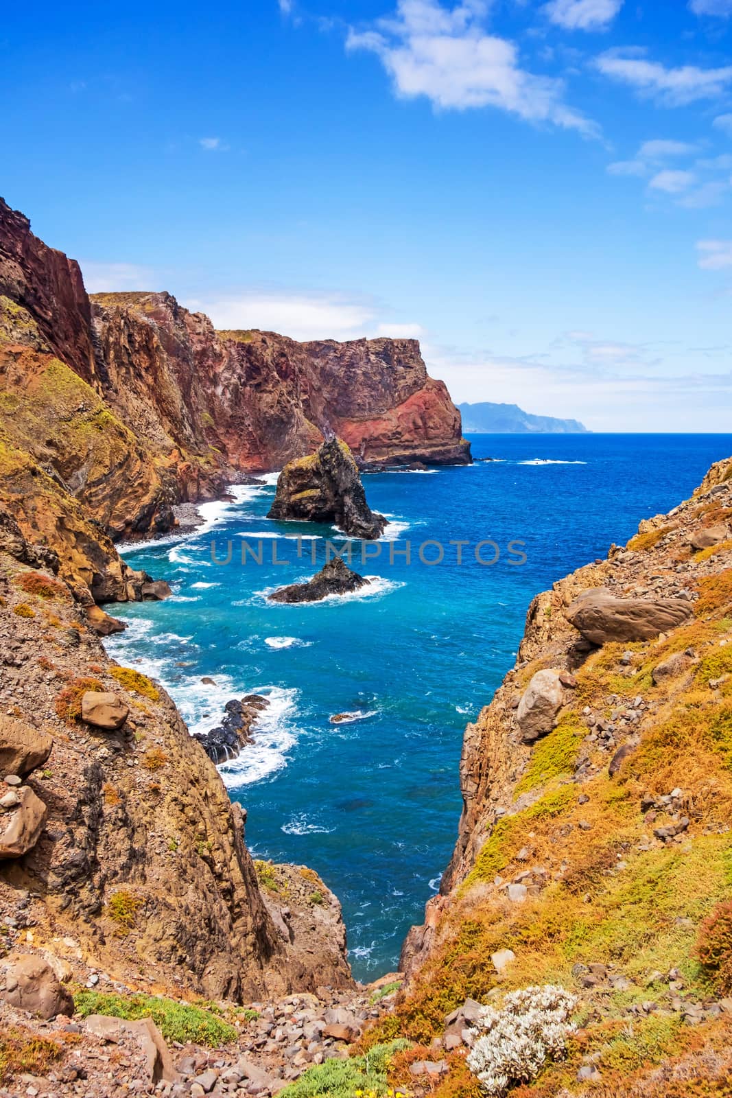 Mountainous landscape - peninsula Ponta de Sao Lourenco - east of Madeira