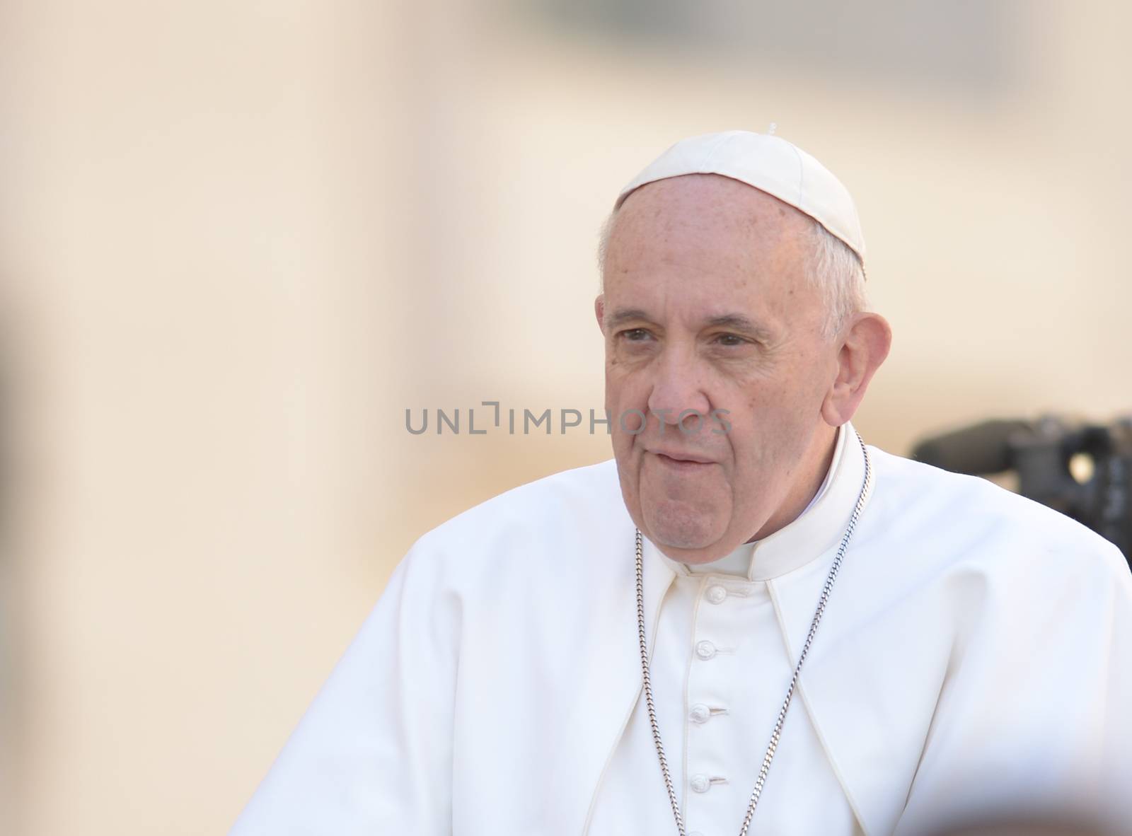 VATICAN: Pope Francis stands among the crowd after his weekly audience in St. Peter's Square at The Vatican on November 4, 2015 in Vatican City, Vatican.