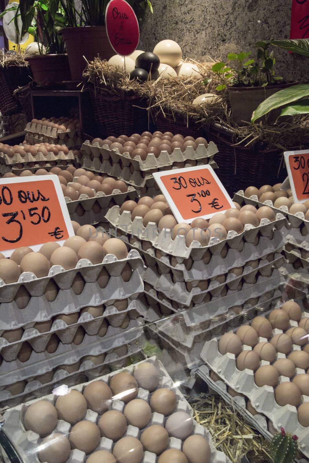 Eggs for sale at La Mercat, Barcelona