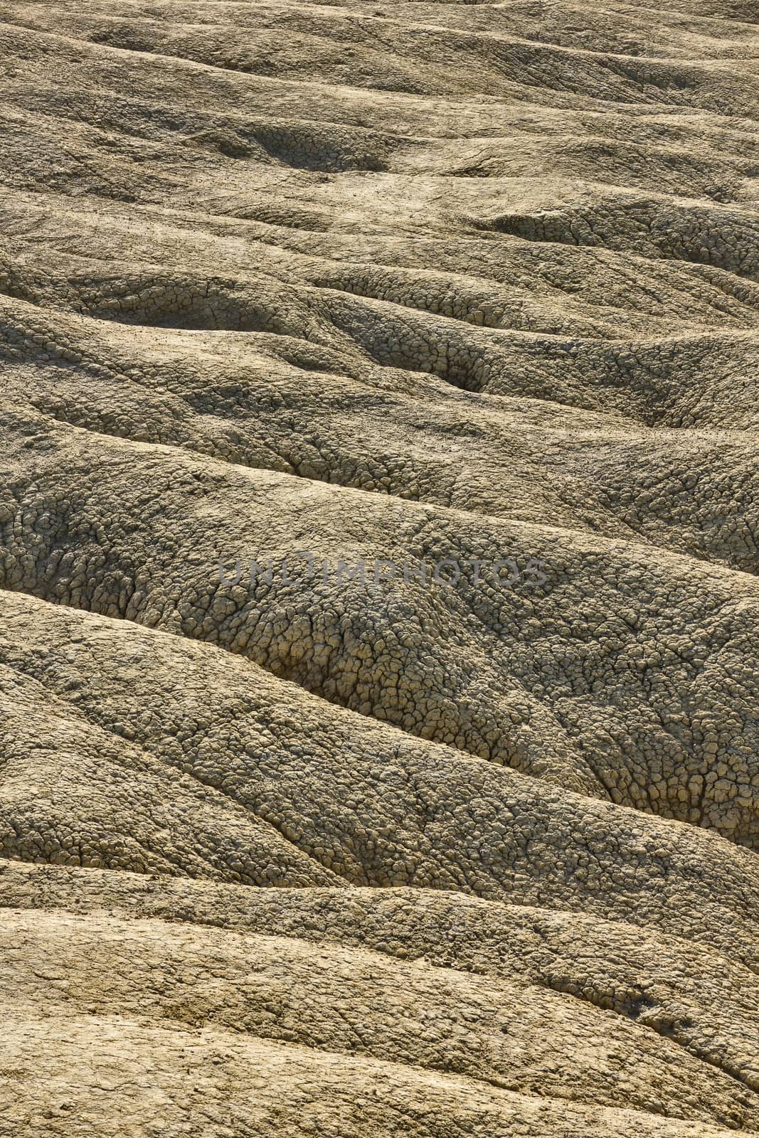 Texture of dried river mud in Berca Buzau Romania