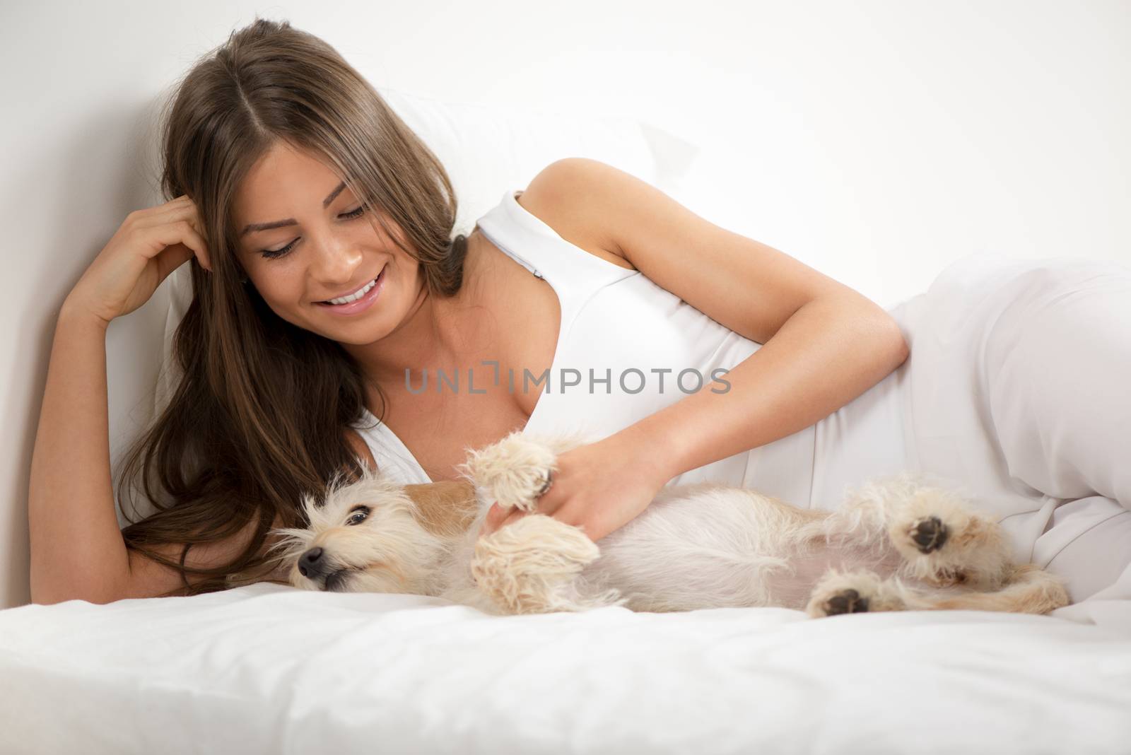 Cute Girl And Dog In The Morning by MilanMarkovic78