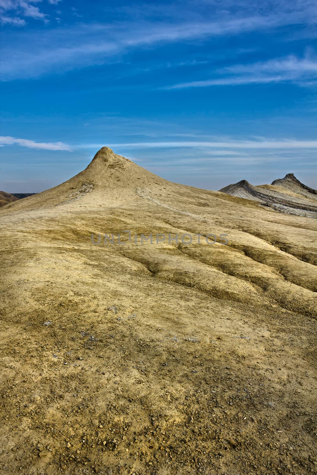 Mud volcanoes landscape in Berca, Buzau, Romania