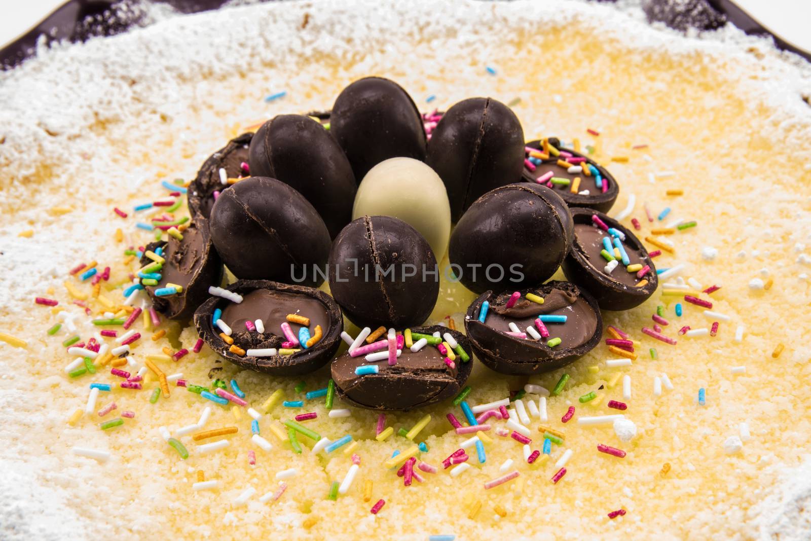 ricotta and chocolate cake decorated with chocolate eggs by Isaac74