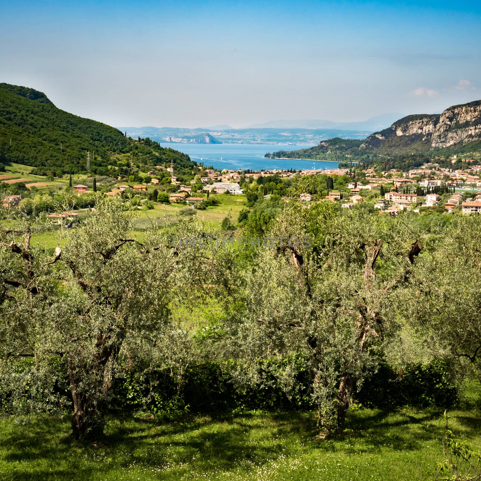 Garda lake and Garda city views from the hills by Isaac74