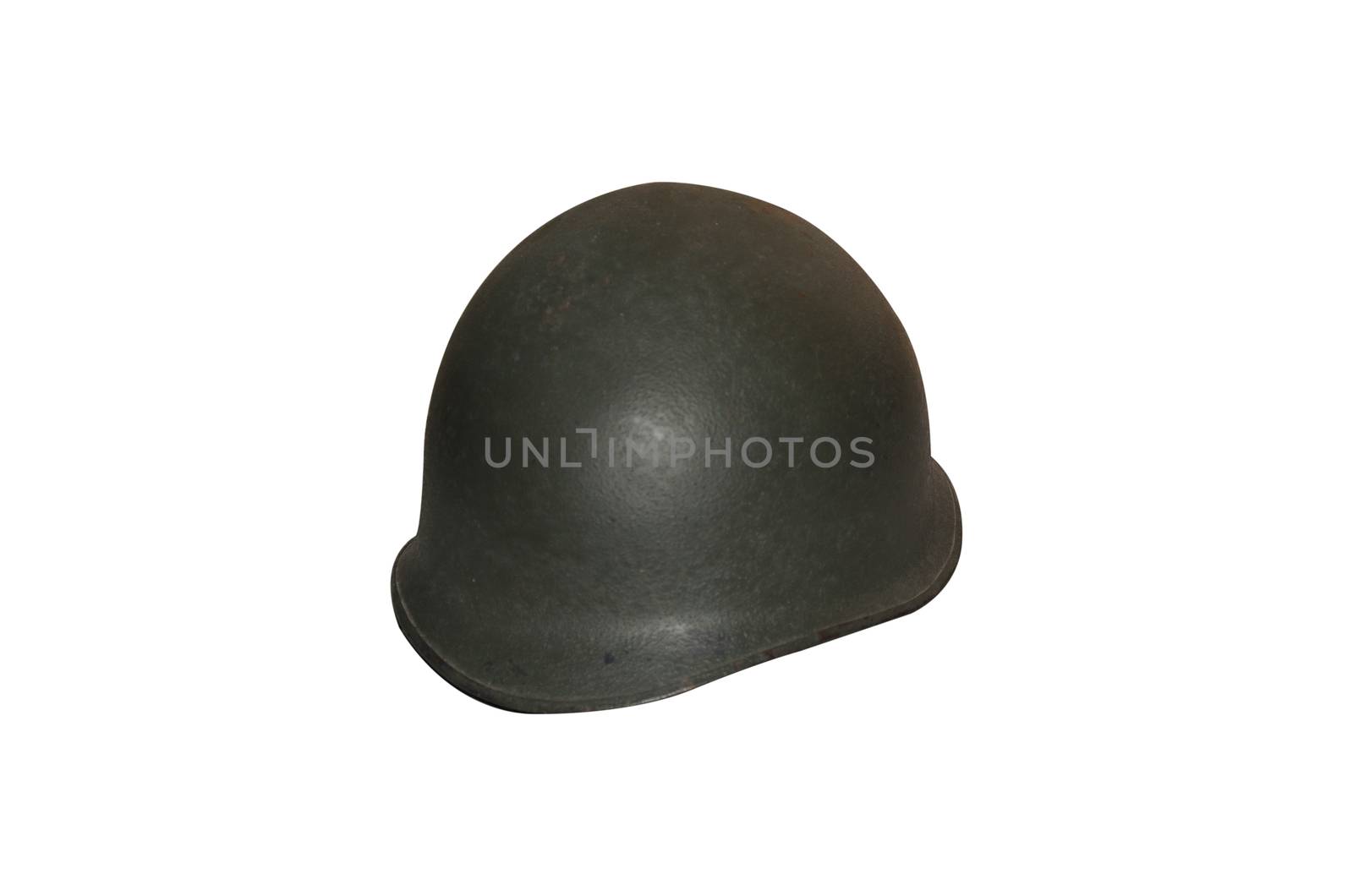 Old Military Helmet Isolated on White