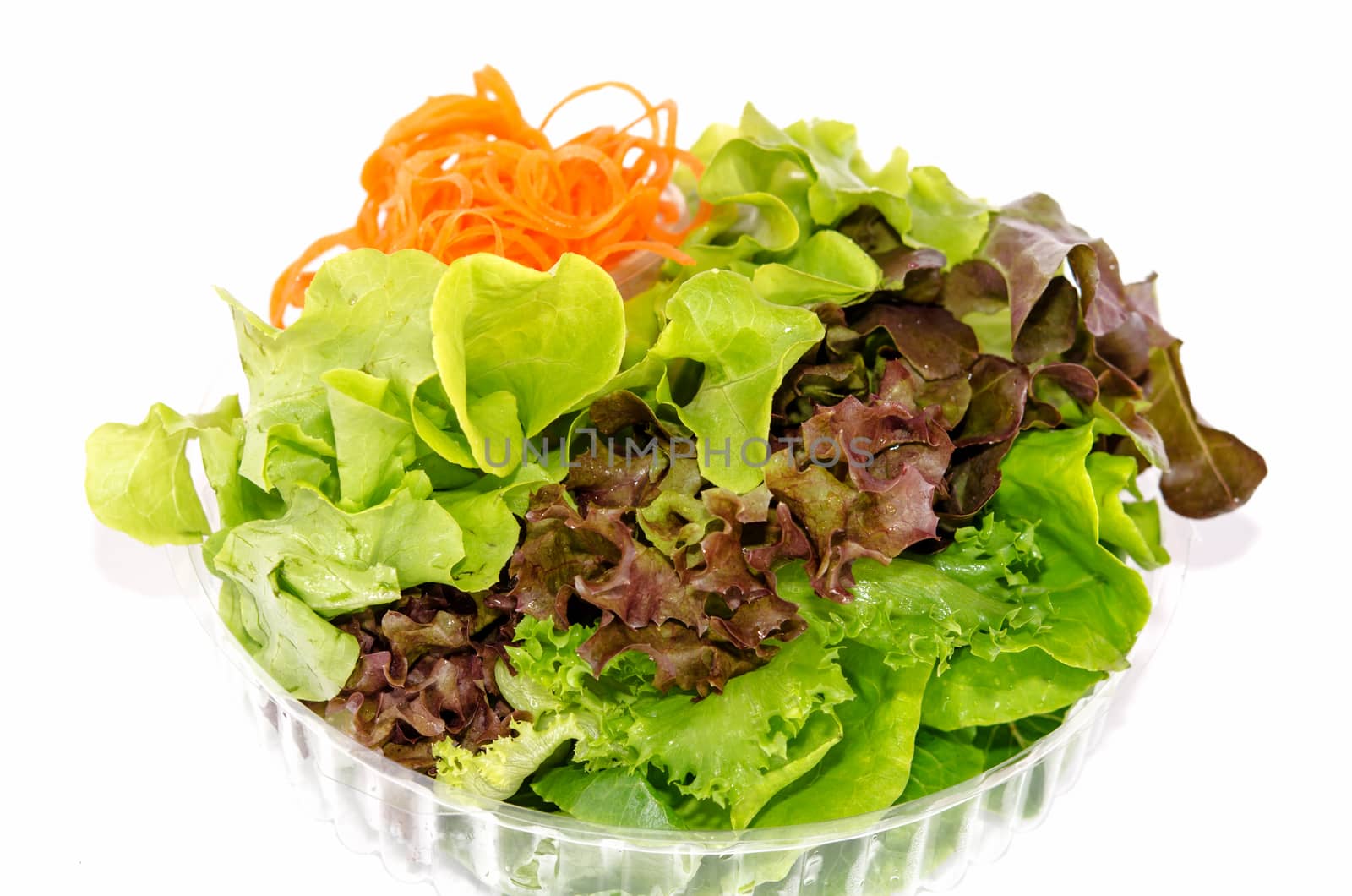 vegetables salad on the white background.