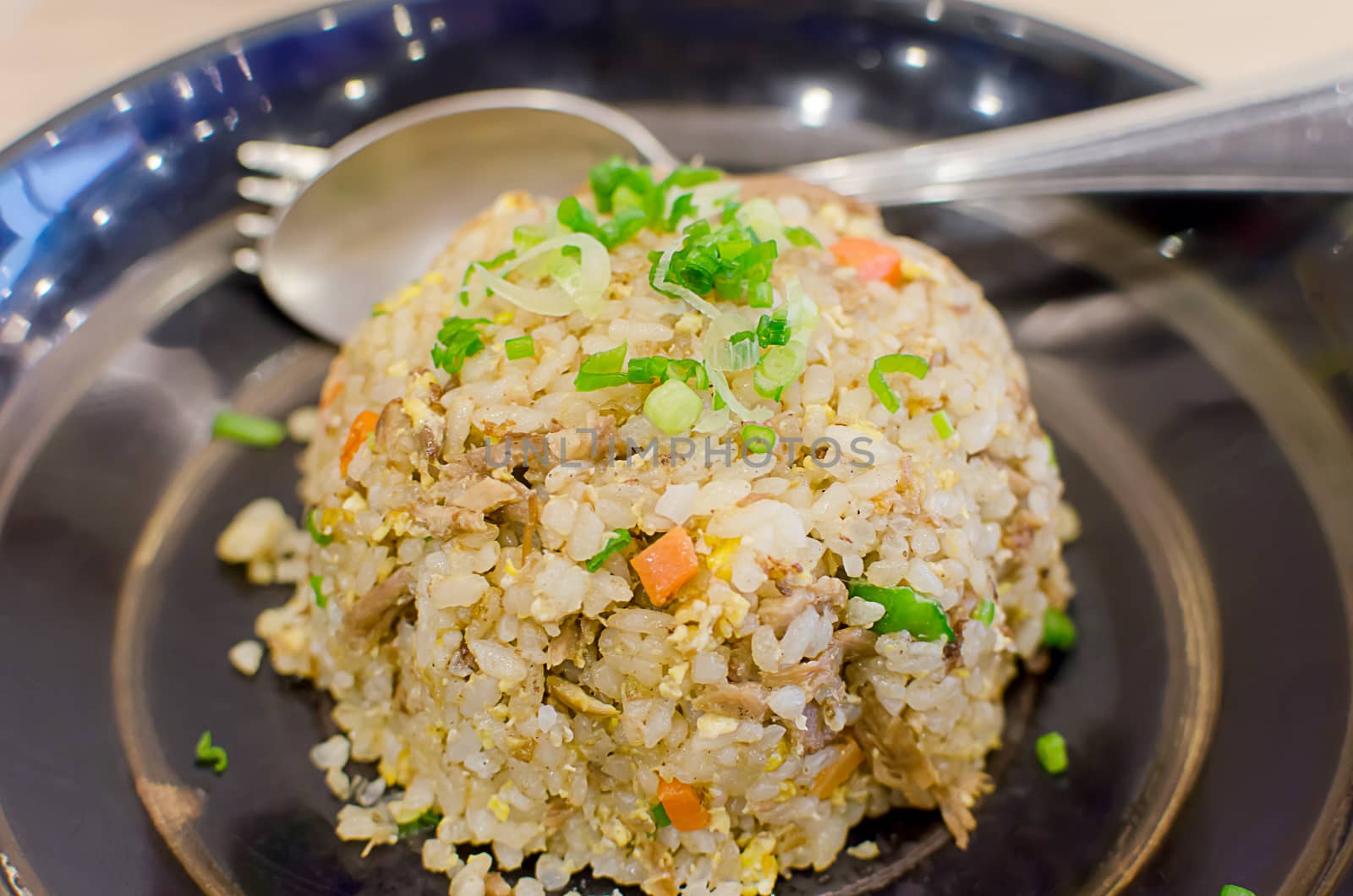 fried rice in dish.