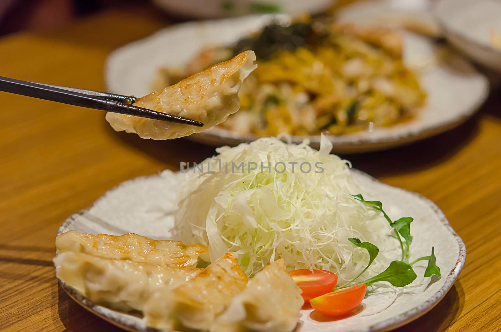 Gyoza dumplings, popular japanese food