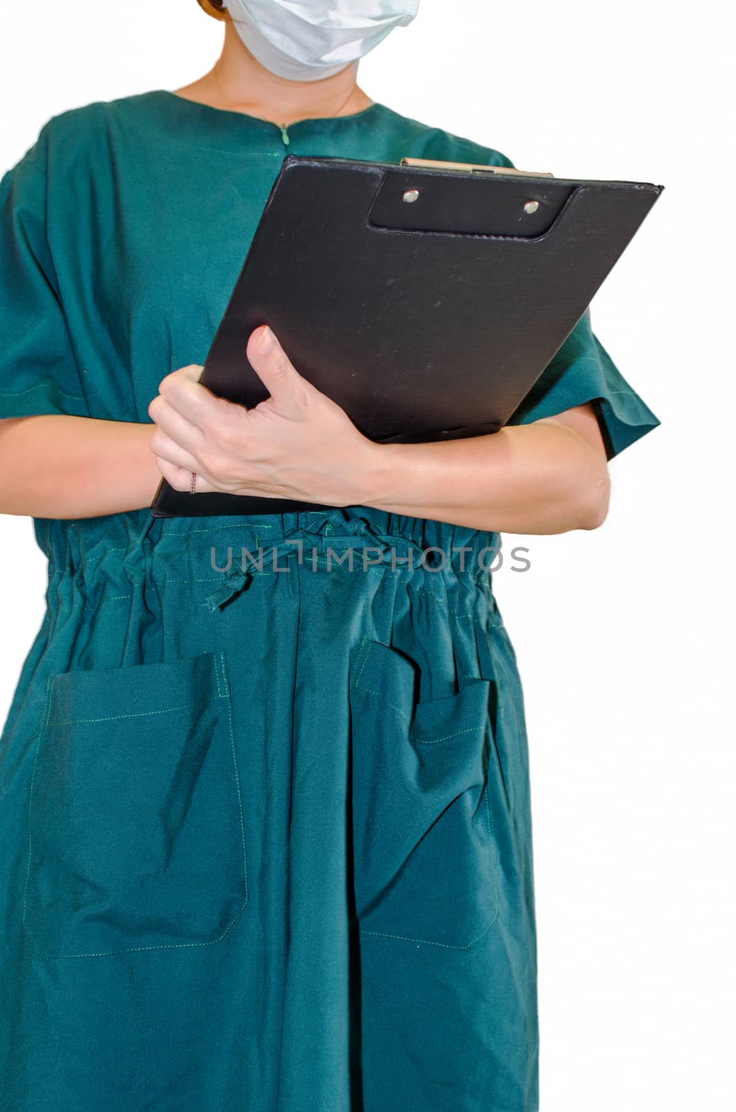 surgeon holds the document
