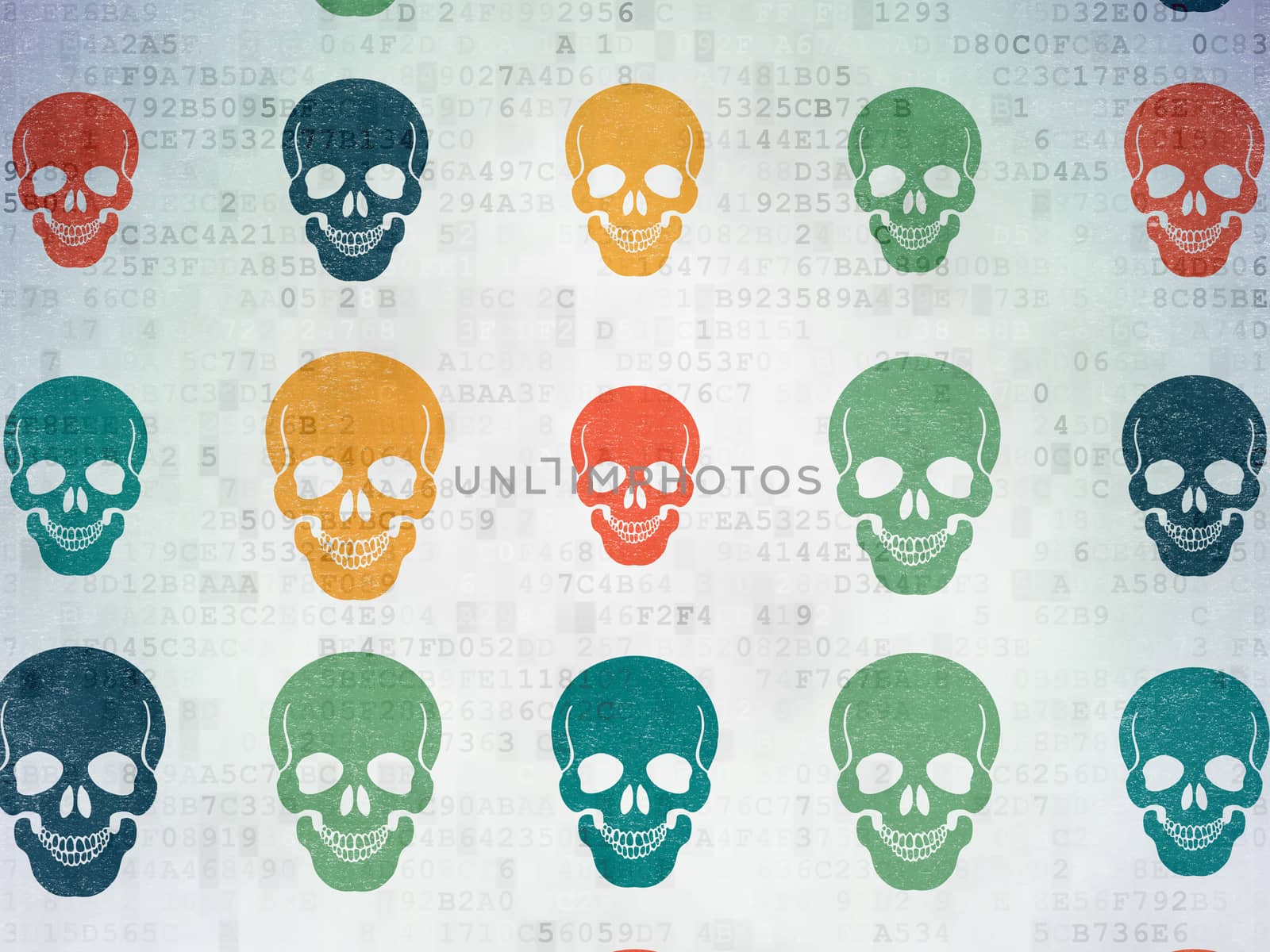 Health concept: Scull icons on Digital Paper background by maxkabakov