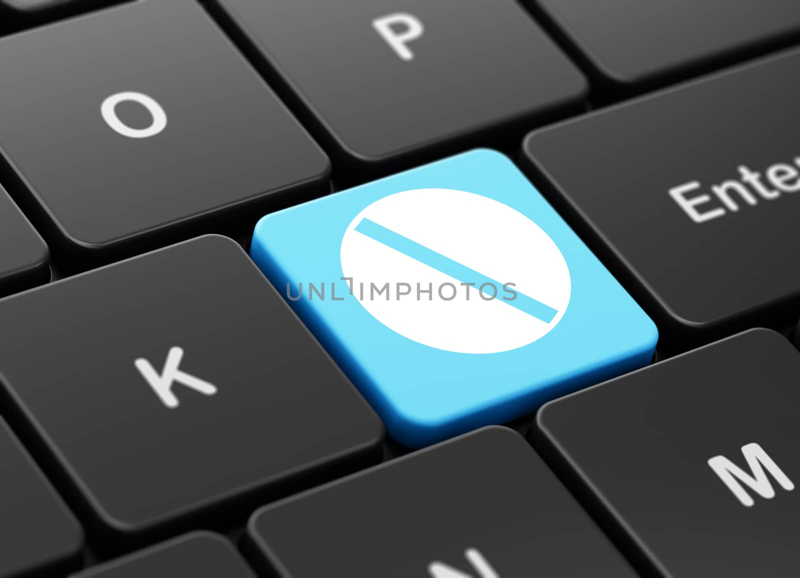 Healthcare concept: computer keyboard with Pill icon on enter button background, 3d render