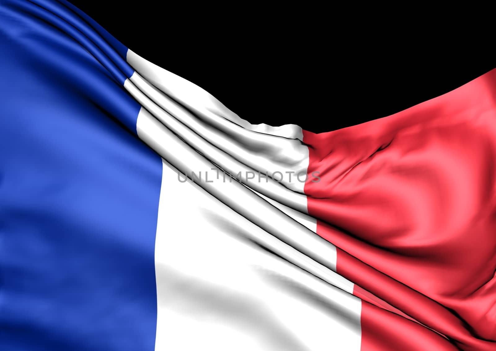 Image of a waving flag of France