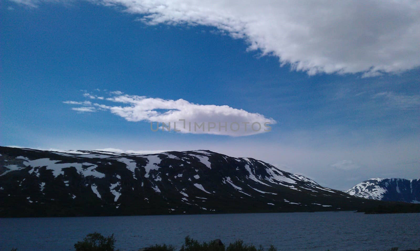 Snow in the mountains in July
