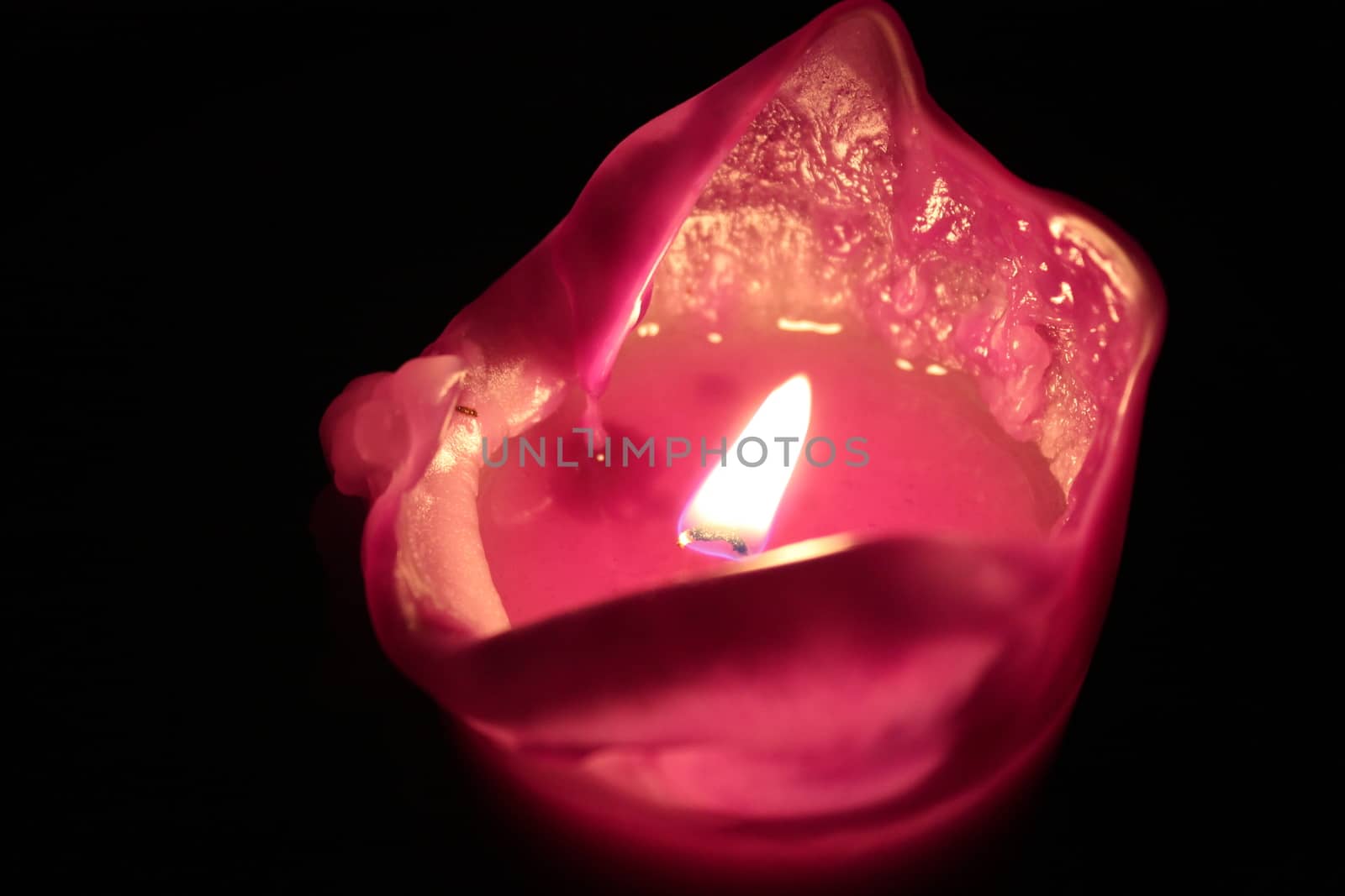 Close-up, on red candle