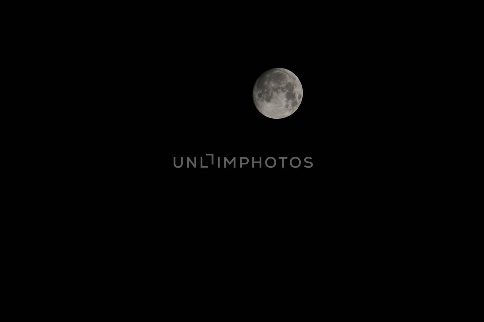 Moon on black sky