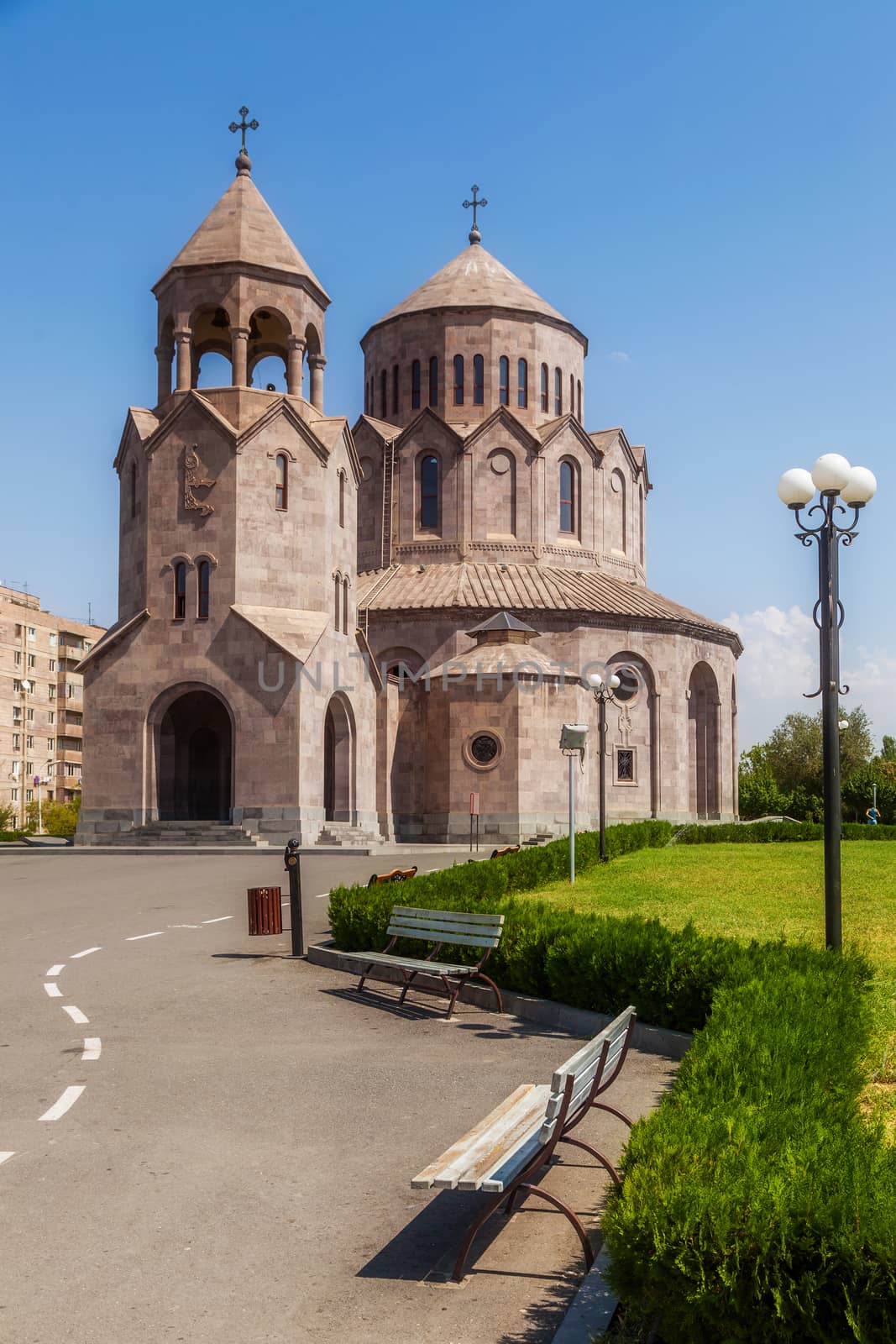 the Gregorian temple from a tuf in Yerevan