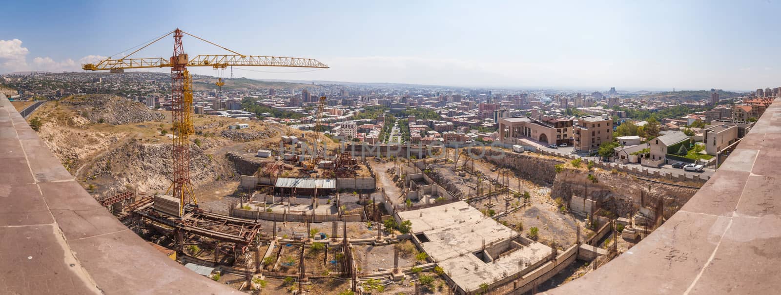 View of the city of Yerevan from height