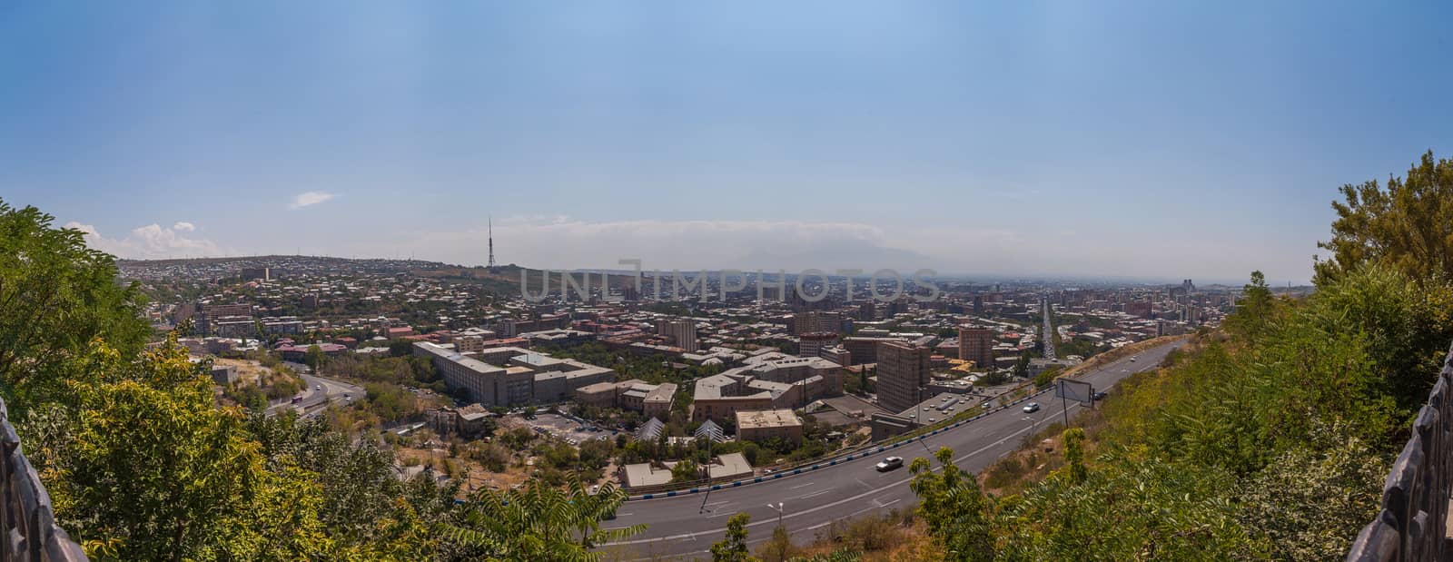 View of the city of Yerevan from height