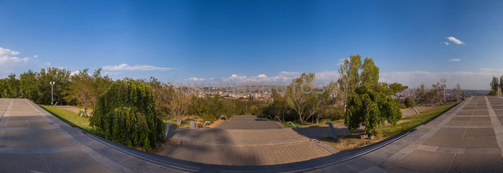 The top view on the city of Yerevan