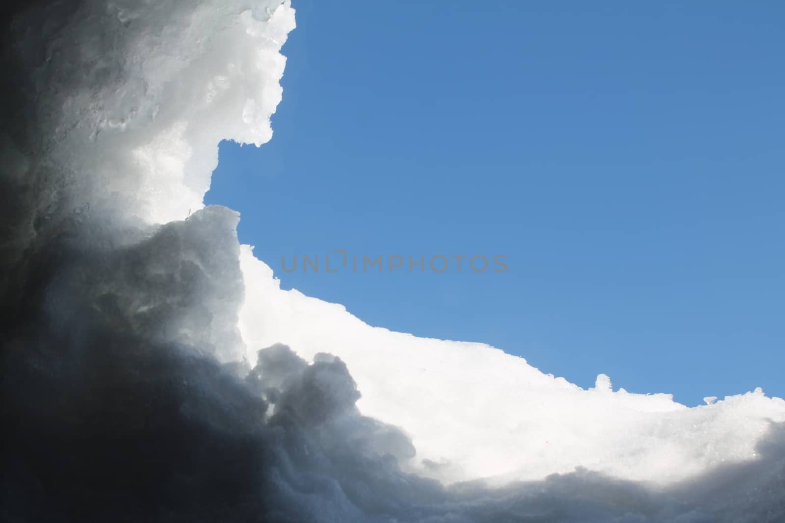 Close-up of snow against the sky