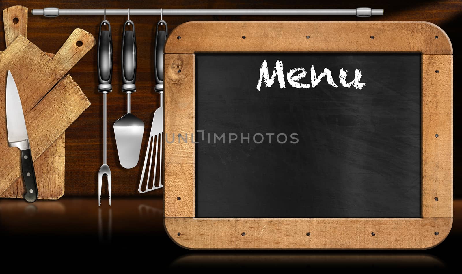 Blackboard Menu in the Kitchen by catalby