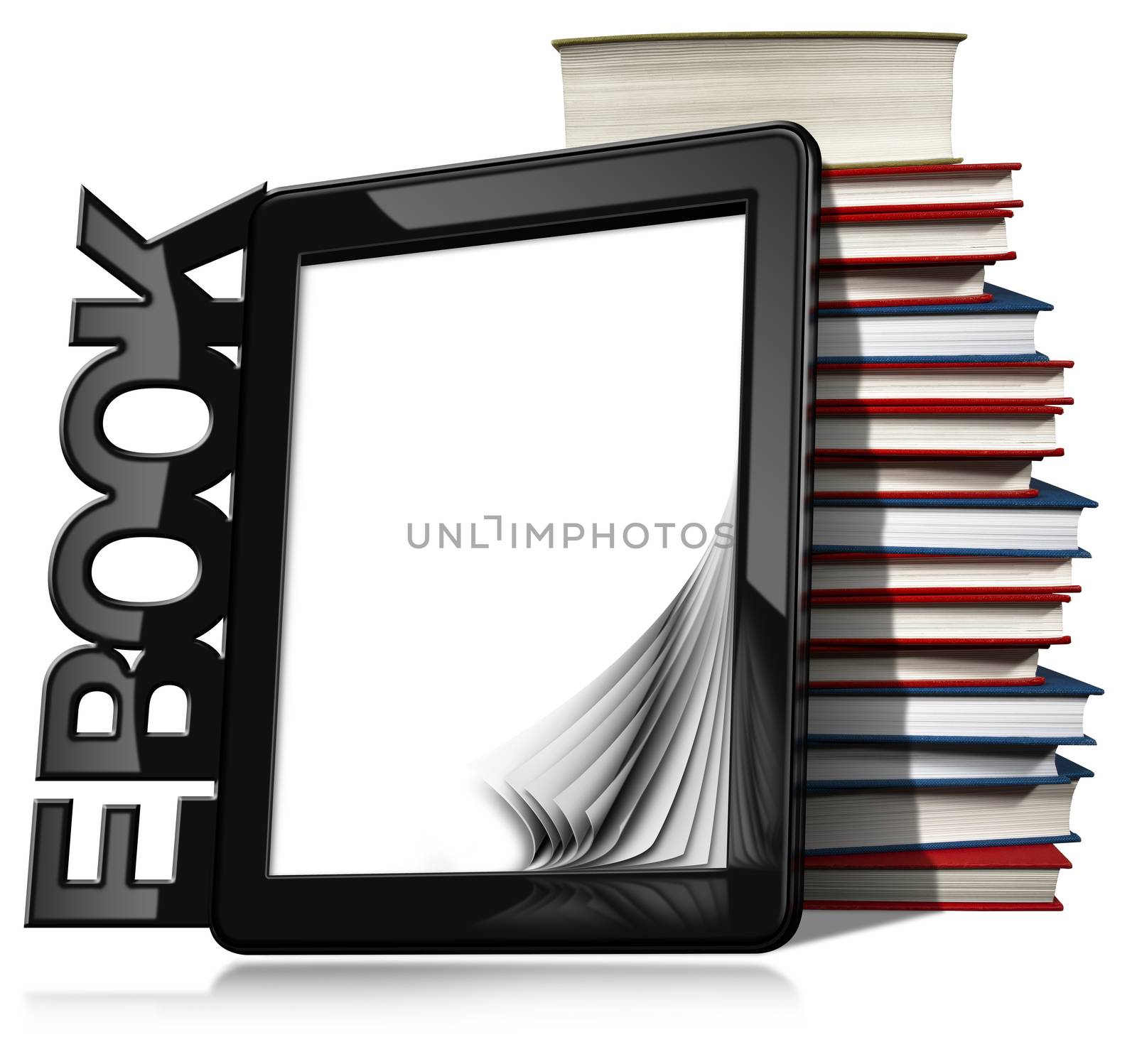 E-book Reader with Books by catalby