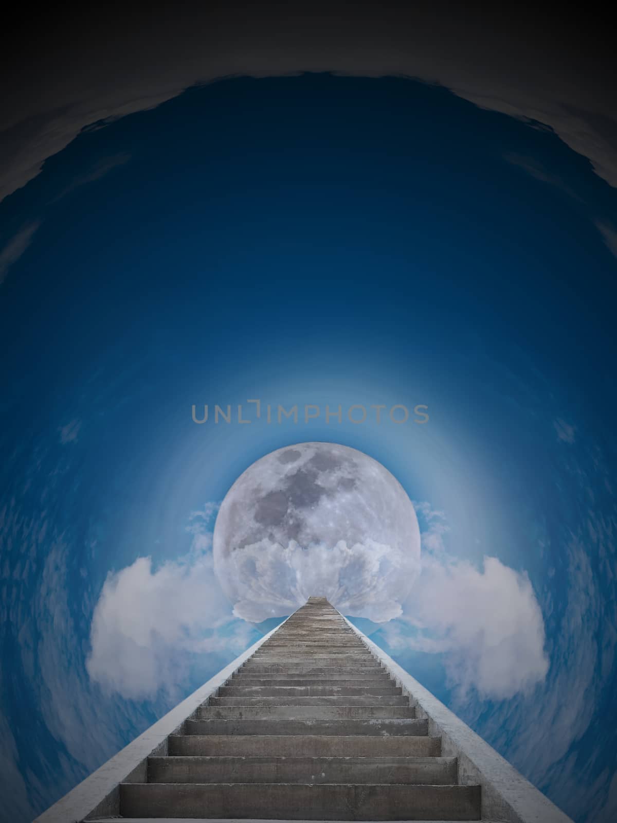 The shortcut to the moon in cloud tunnel