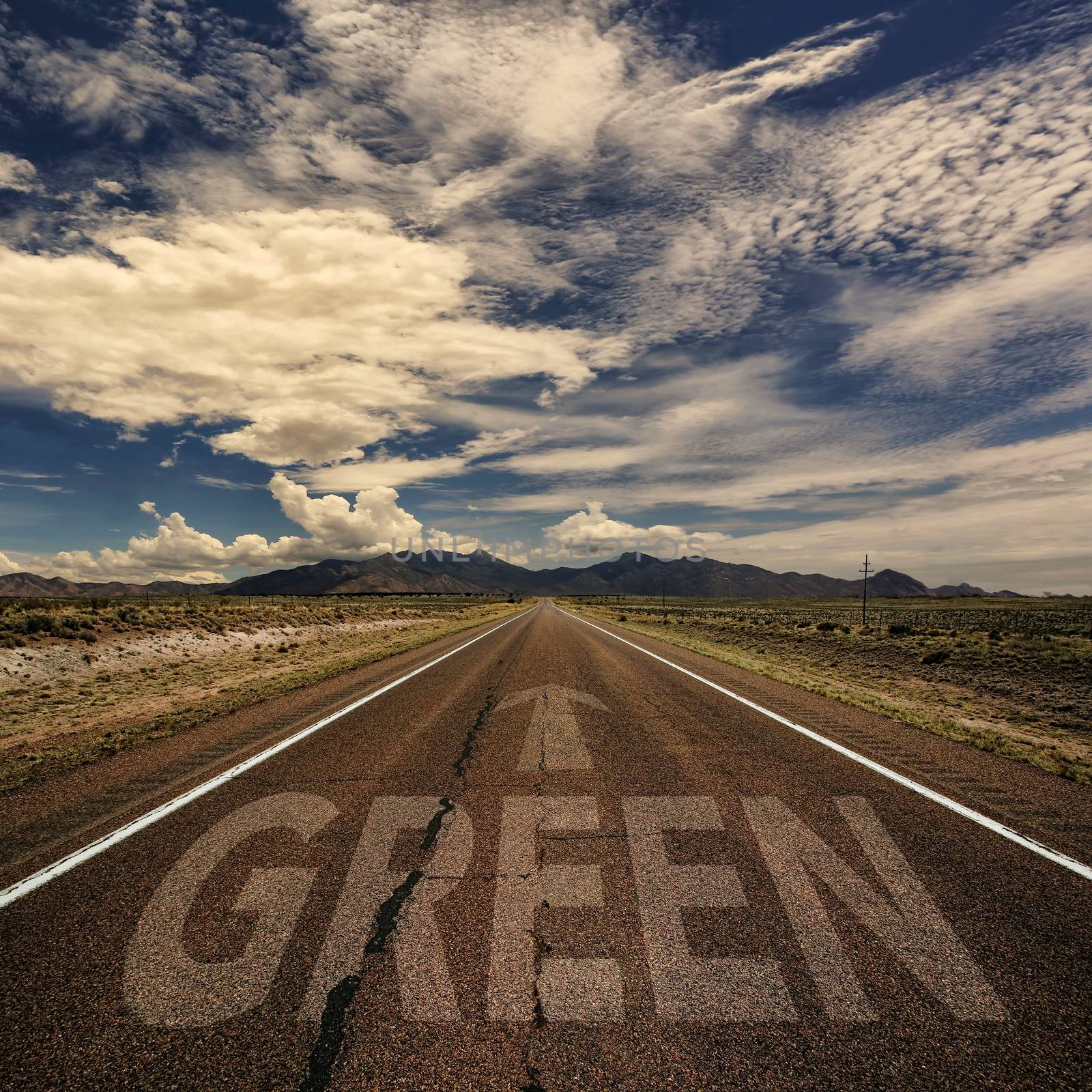 Conceptual Image of Road With the Word Green by Creatista