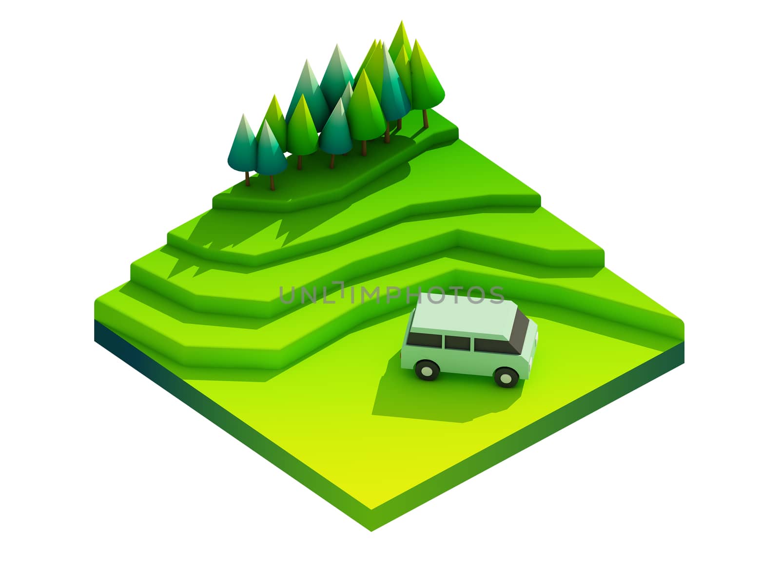 green earth concept in isometric view by teerawit