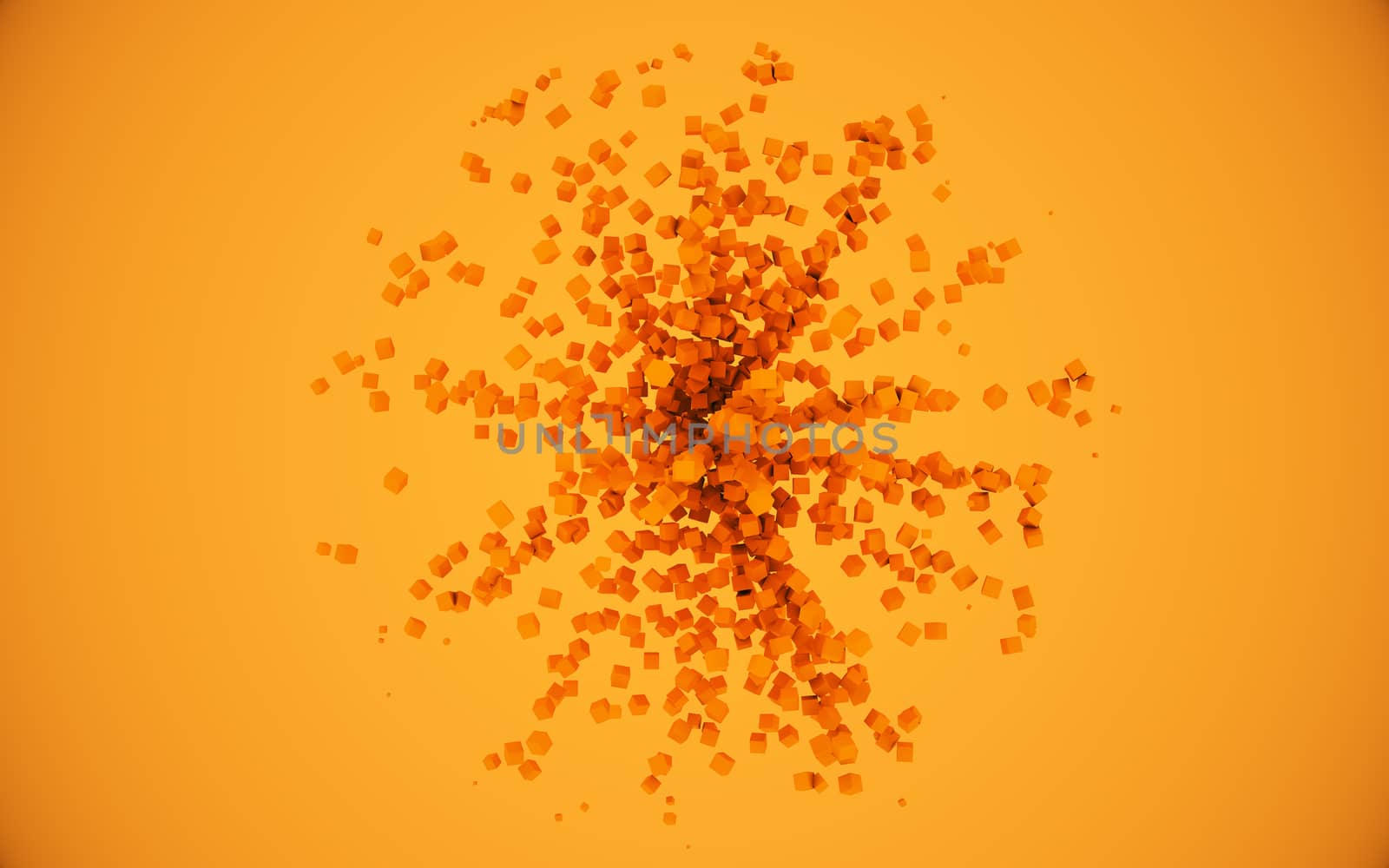 a orange cubes abstract background, 3d Illustration by teerawit