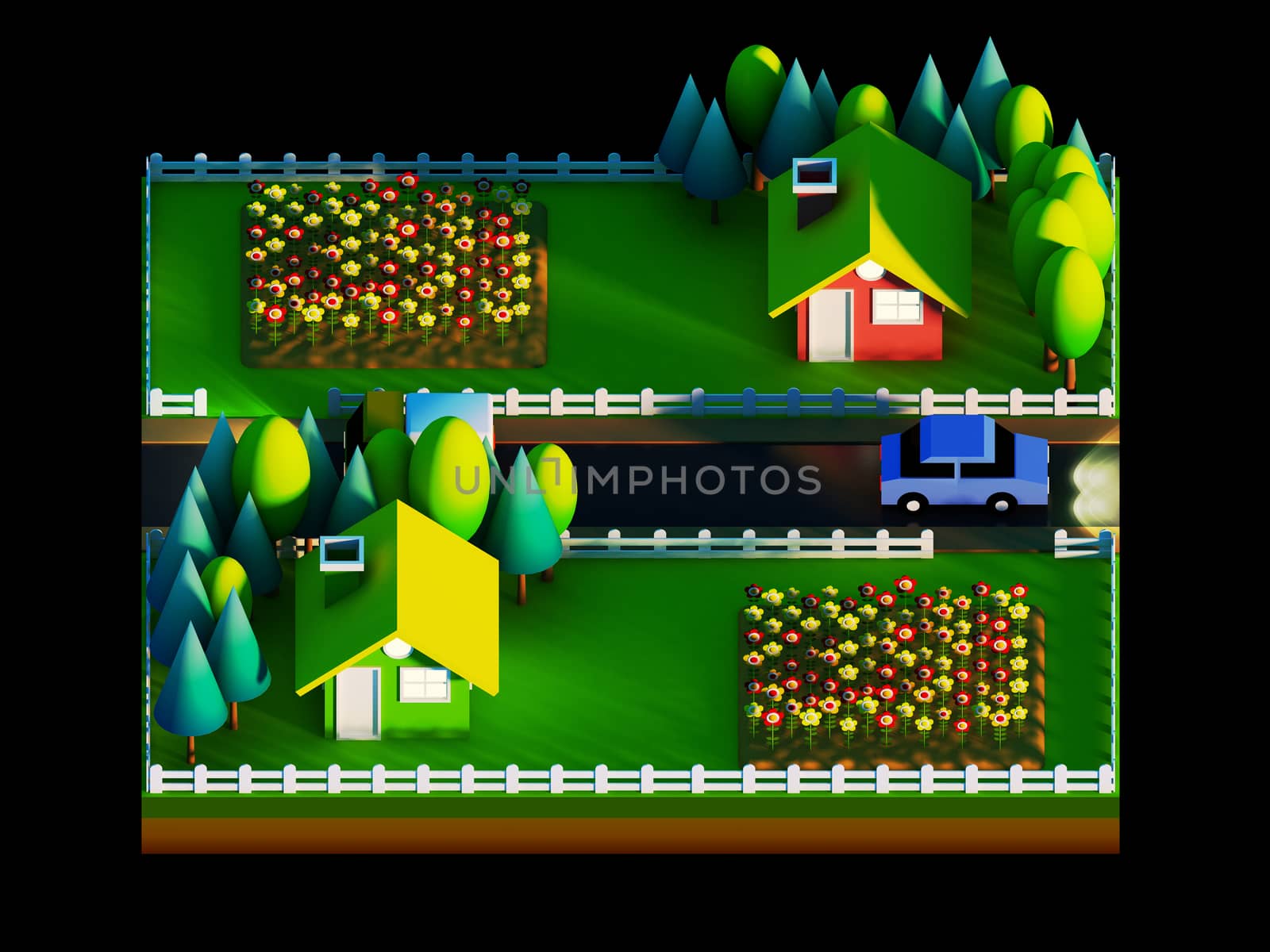 green earth concept in isometric view