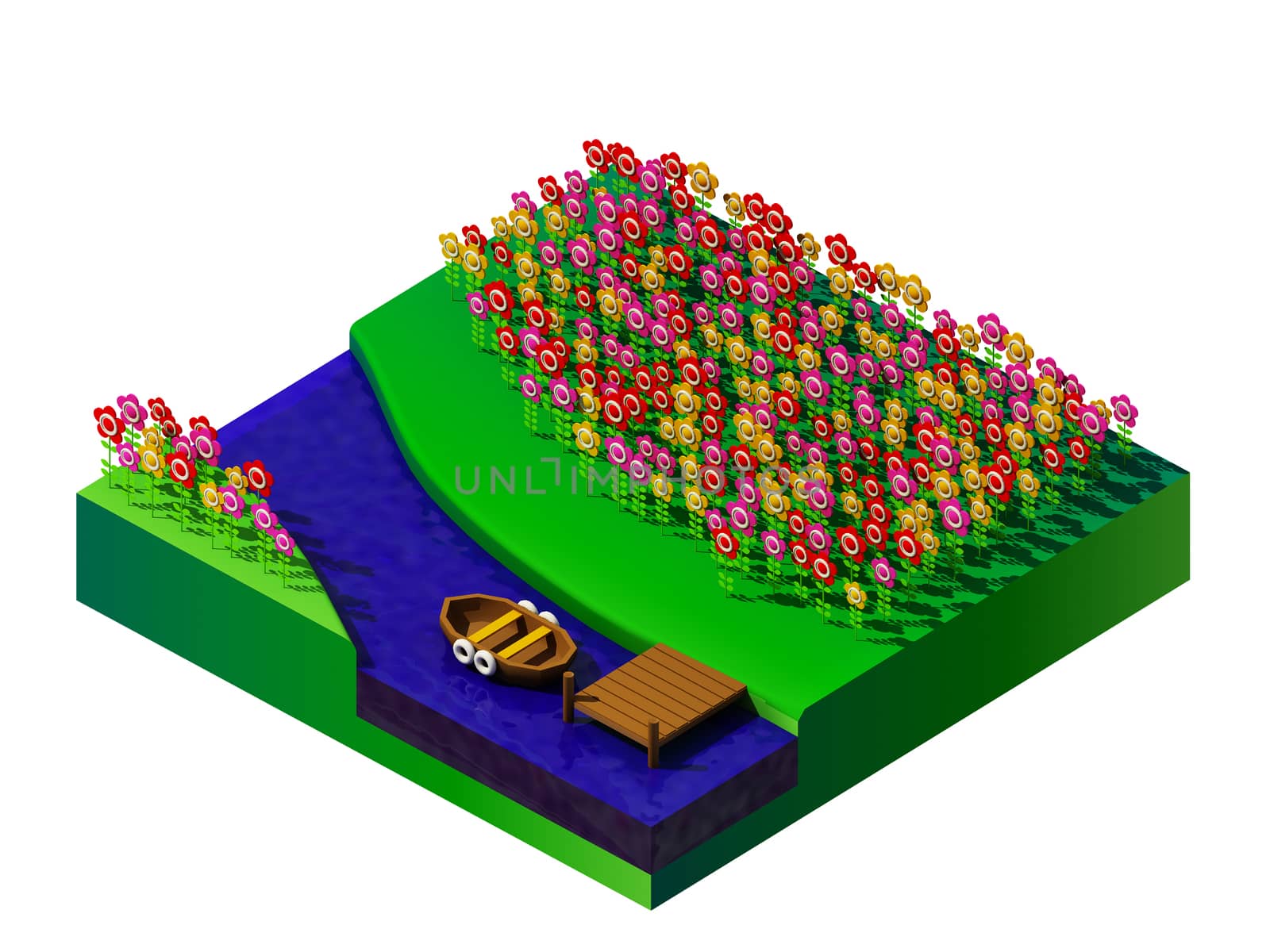 isometric nature and landscape