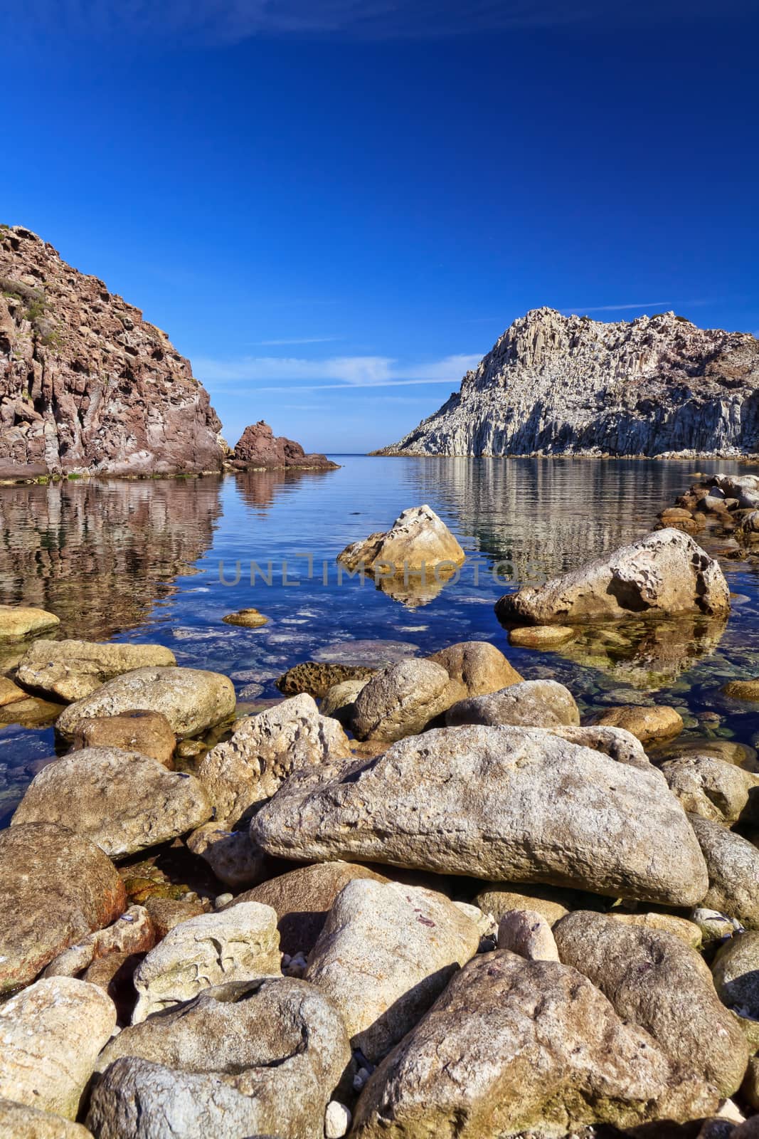 Calafico bay in San Pietro island, Sardinia, Italy