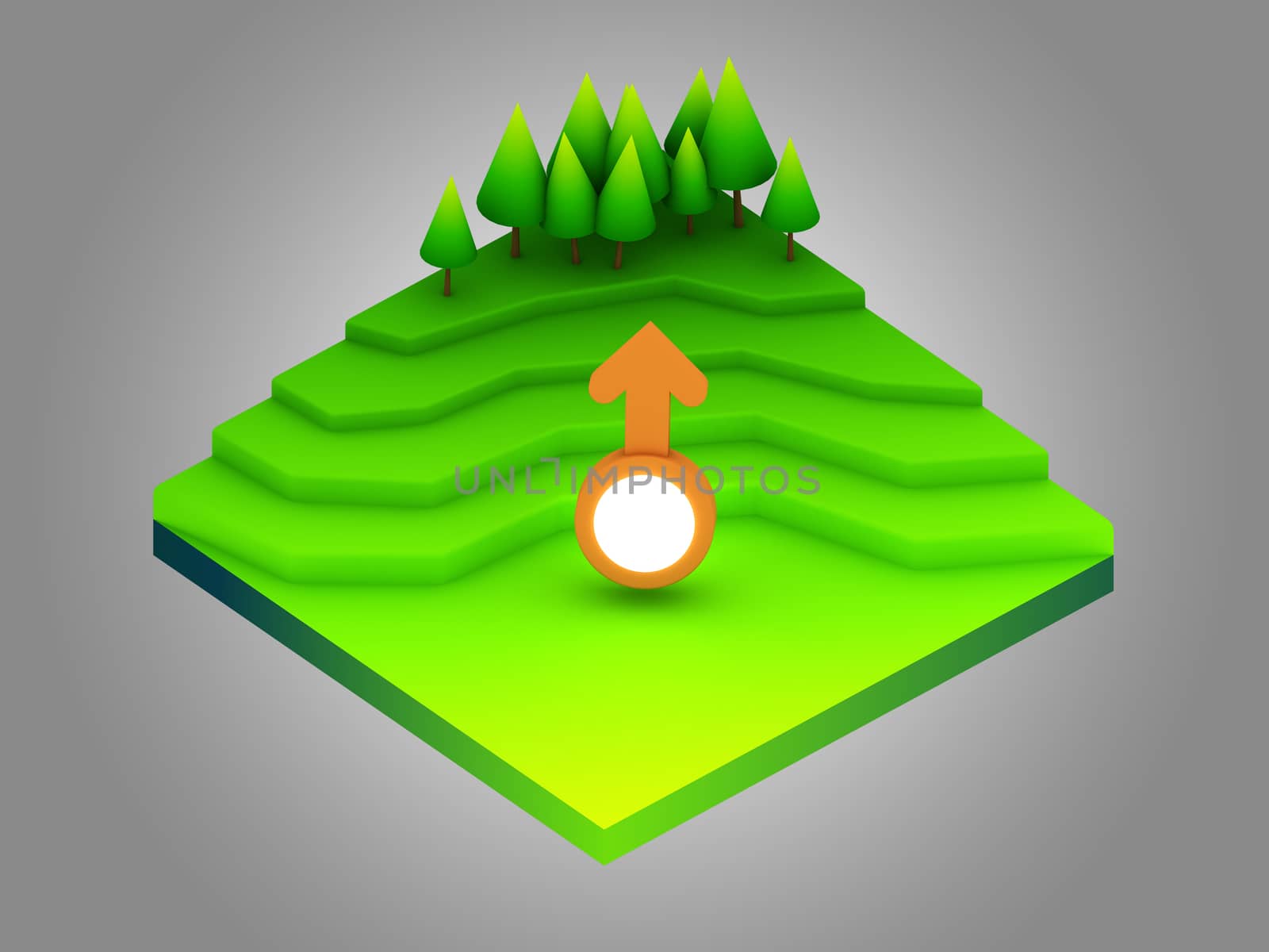landscape concept isometric infographic,showing data analytics